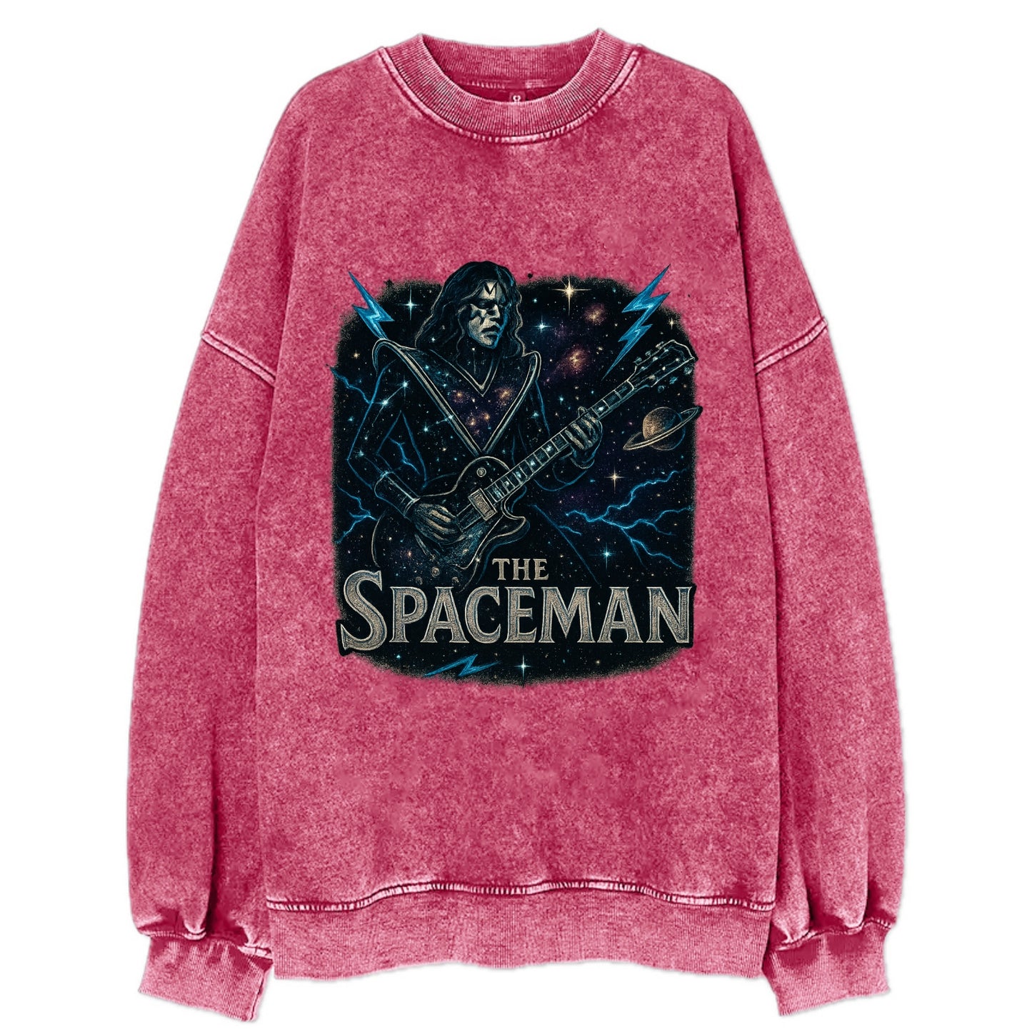 Spaceman Constellation - Vintage Sweatshirt - Pink