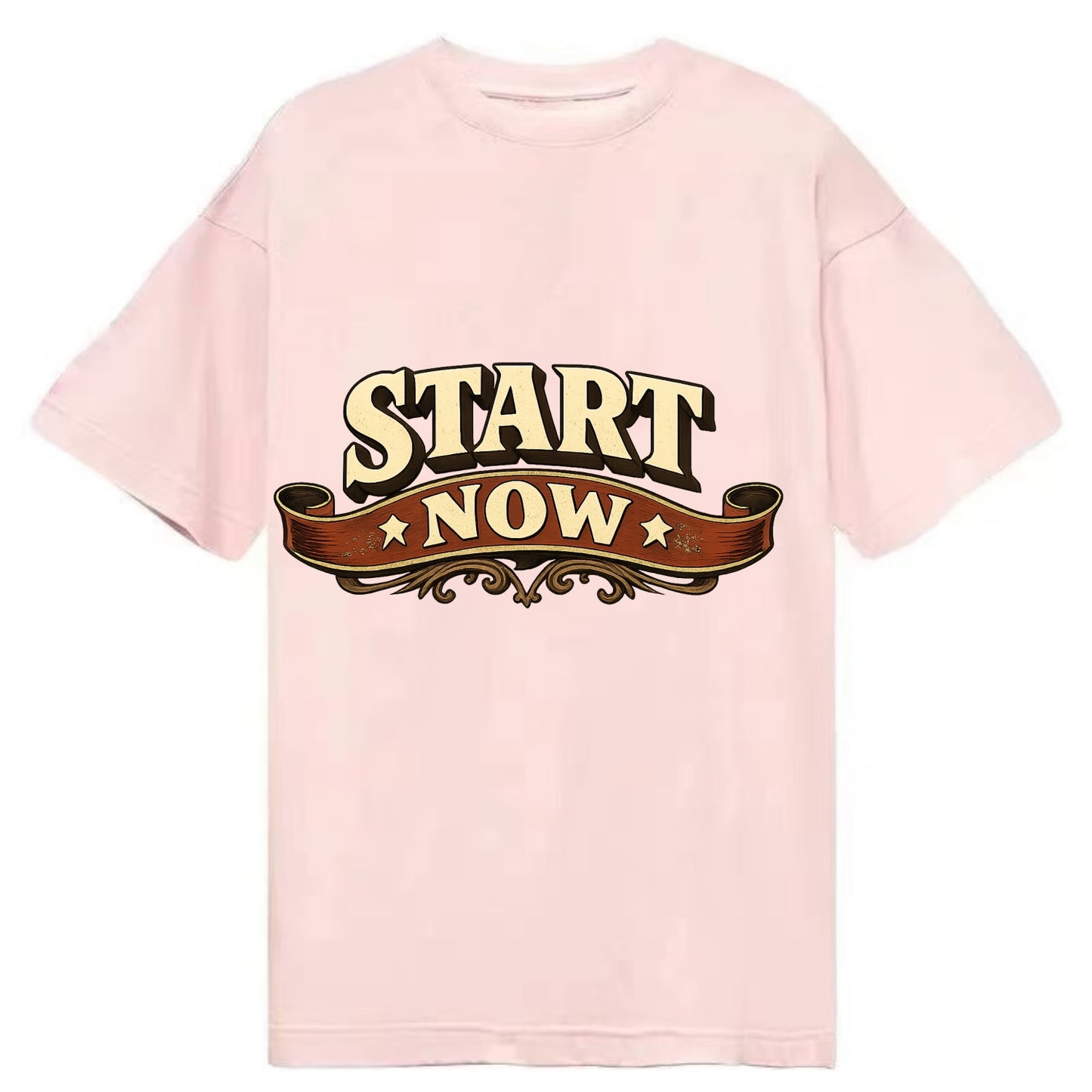 Bold typography design - "START NOW" - begin immediately, no delay - Classic T-shirt - Pink
