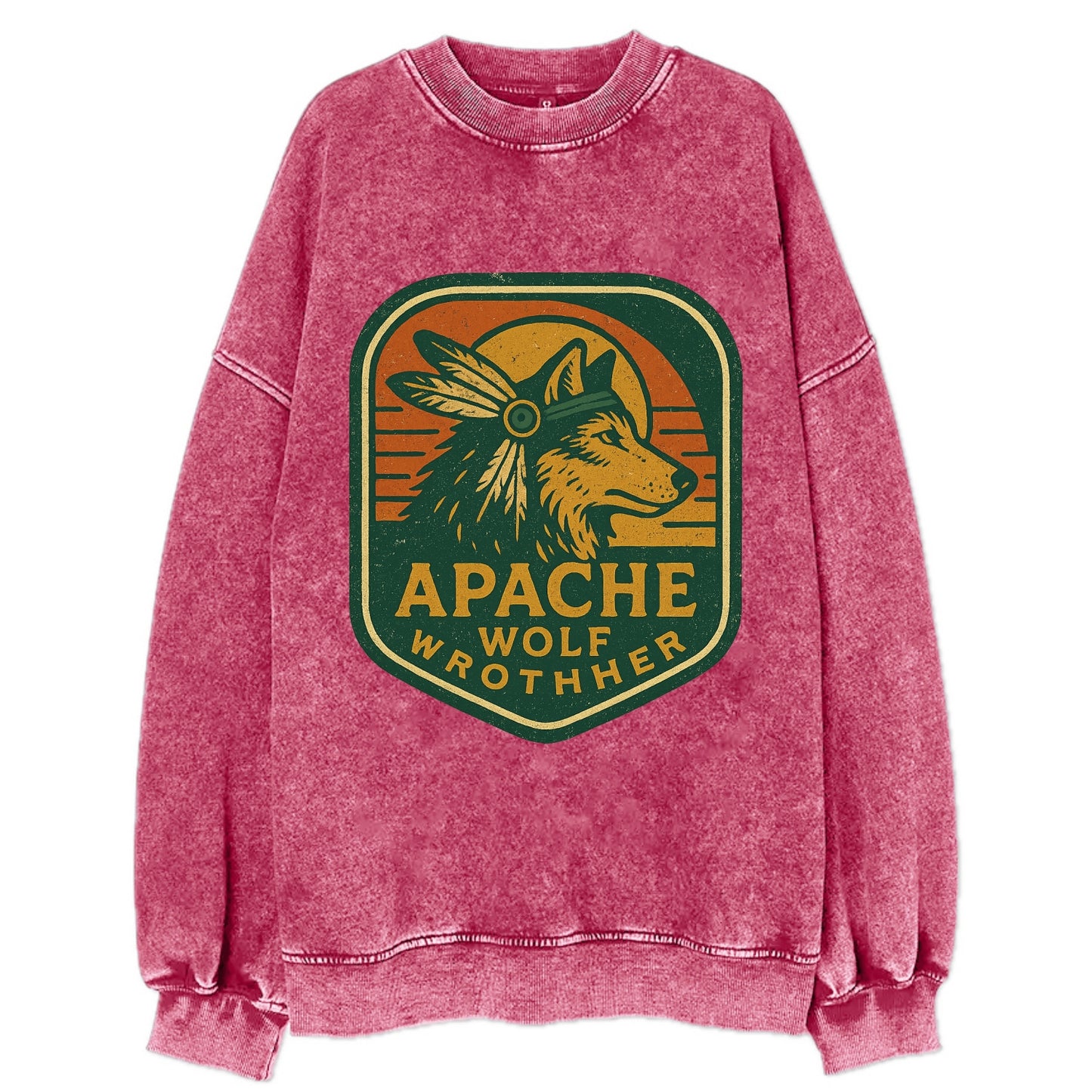 Apache Wolf Brother - Vintage Sweatshirt - Pink