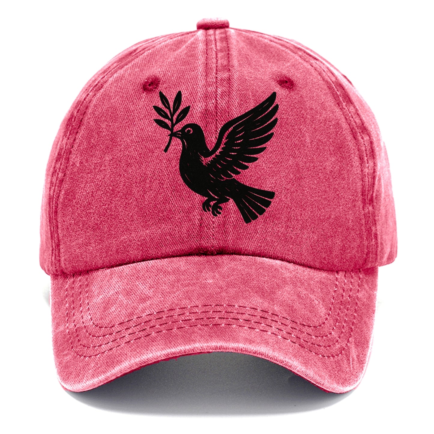 Dove carrying olive branch - peace movement ink painting - Classic Cap - Pomegranate Blush(Pink)
