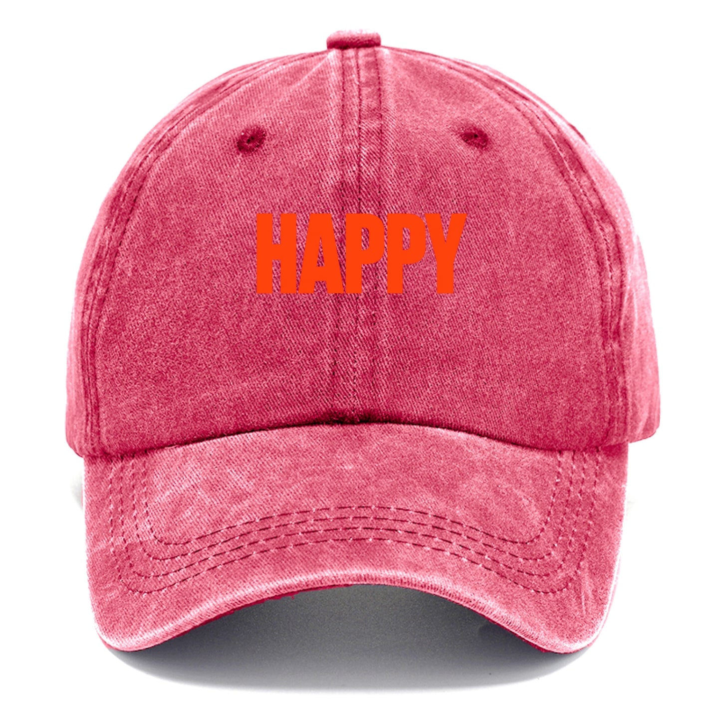 Bold typography design - "HAPPY" - joyful, content, pleased - Classic Cap - Pomegranate Blush(Pink)