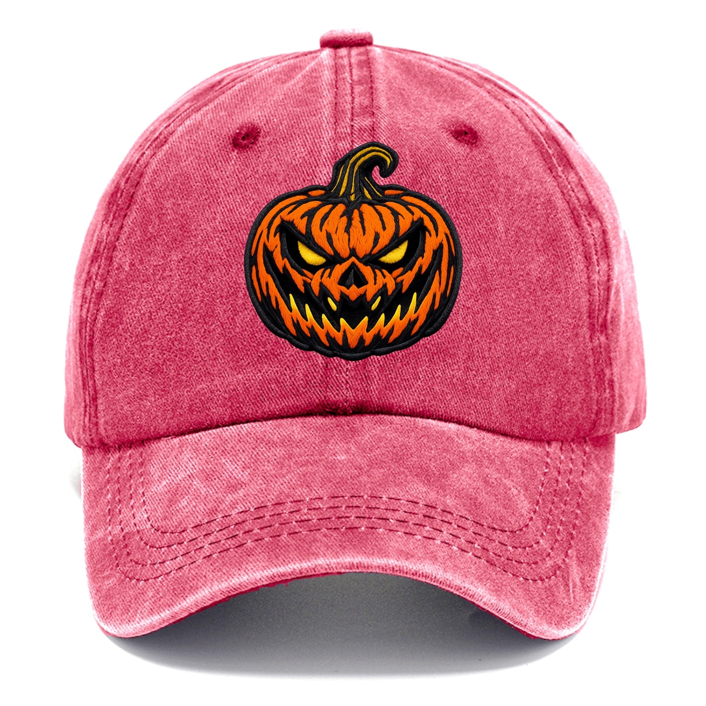 HALLOWEEN PUMPKIN - jack o lantern in orange and black , spooky - Classic Cap - Pomegranate Blush(Pink)