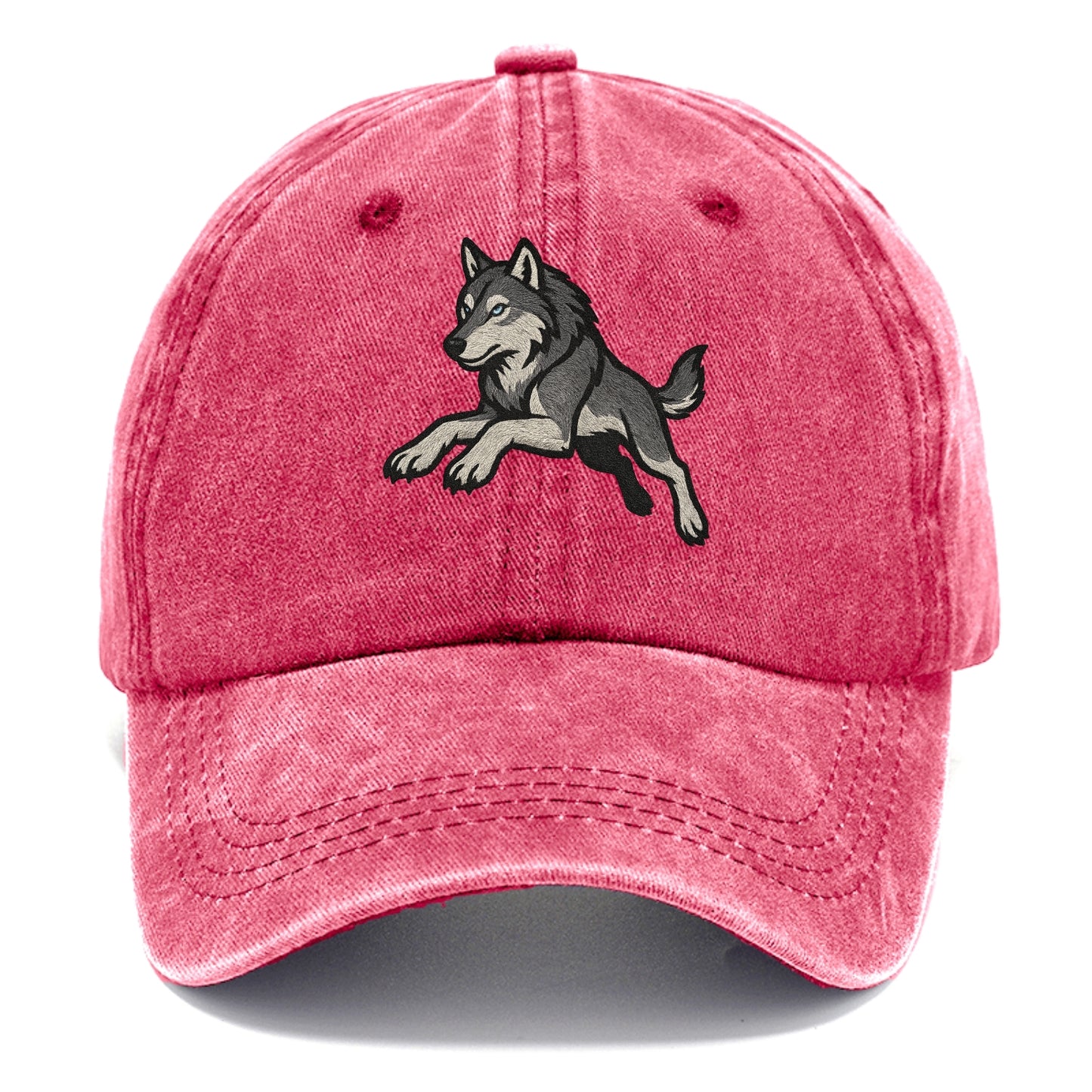 Wolf Leaping Action - Classic Cap - Pomegranate Blush(Pink)