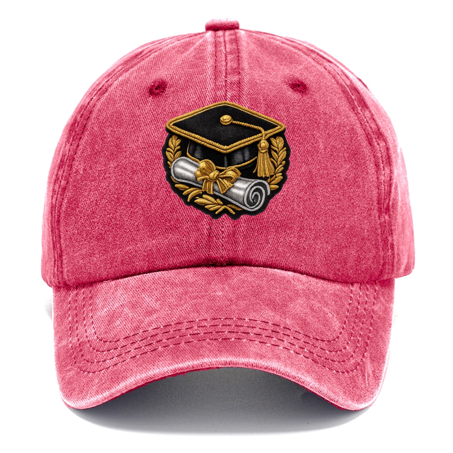 GRADUATION CAP - mortarboard with diploma in black and gold , achievement - Classic Cap - Pomegranate Blush(Pink)