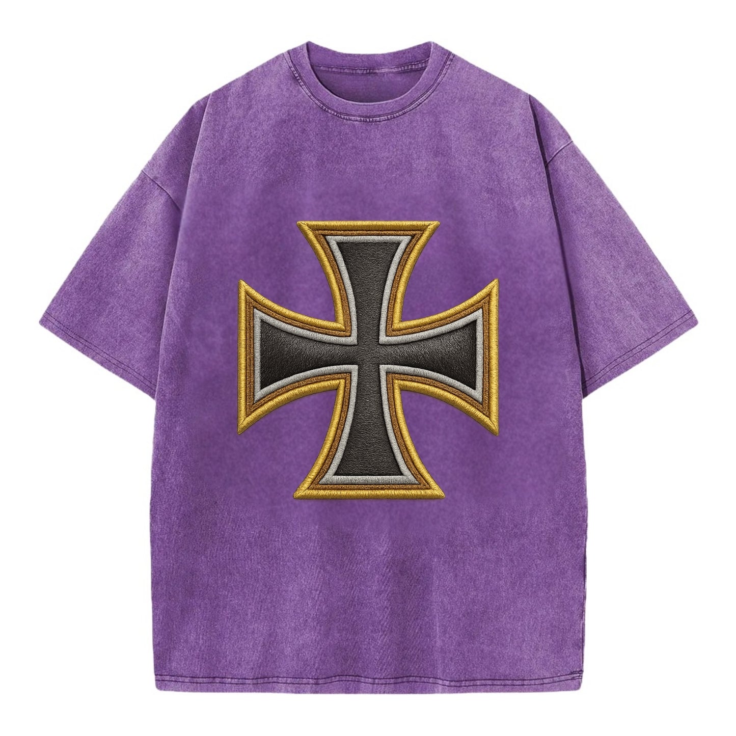 Teutonic Cross - Vintage T-shirt - Purple