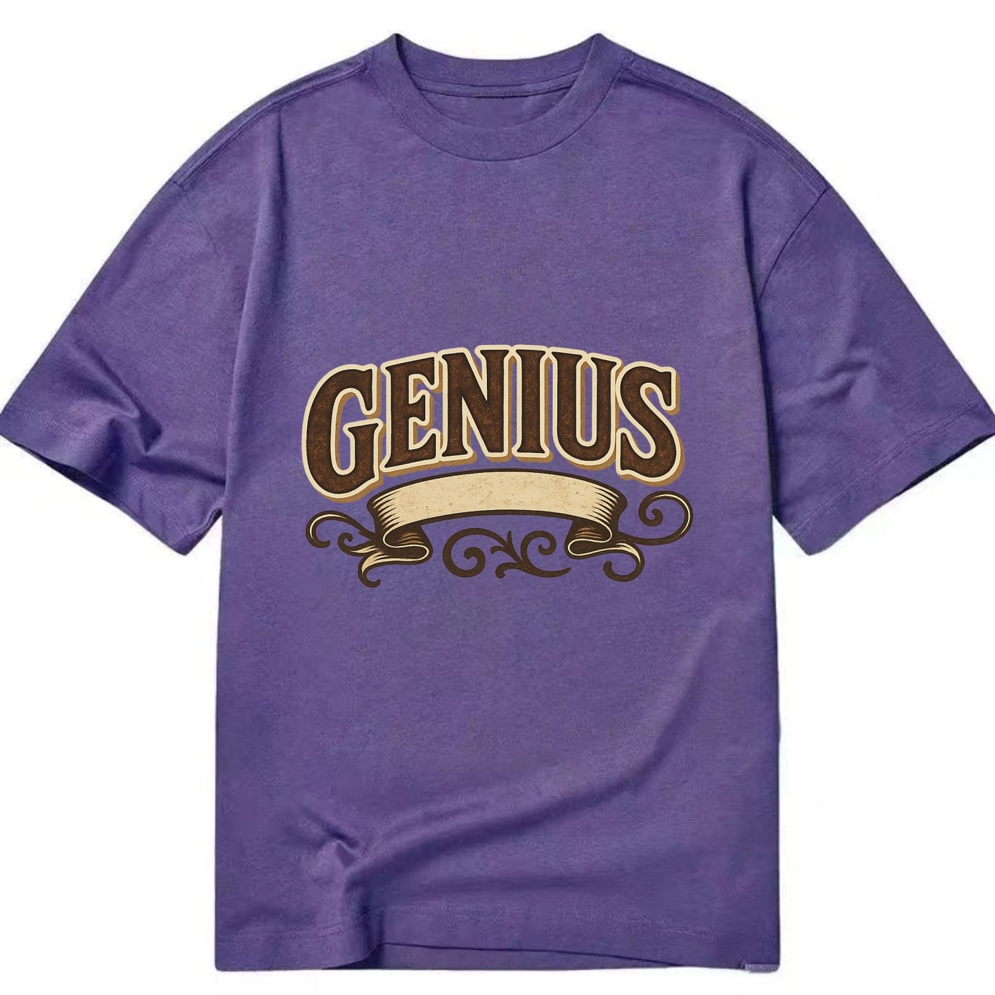 Bold typography design - "GENIUS" - exceptional intelligence, brilliance - Classic T-shirt - Purple