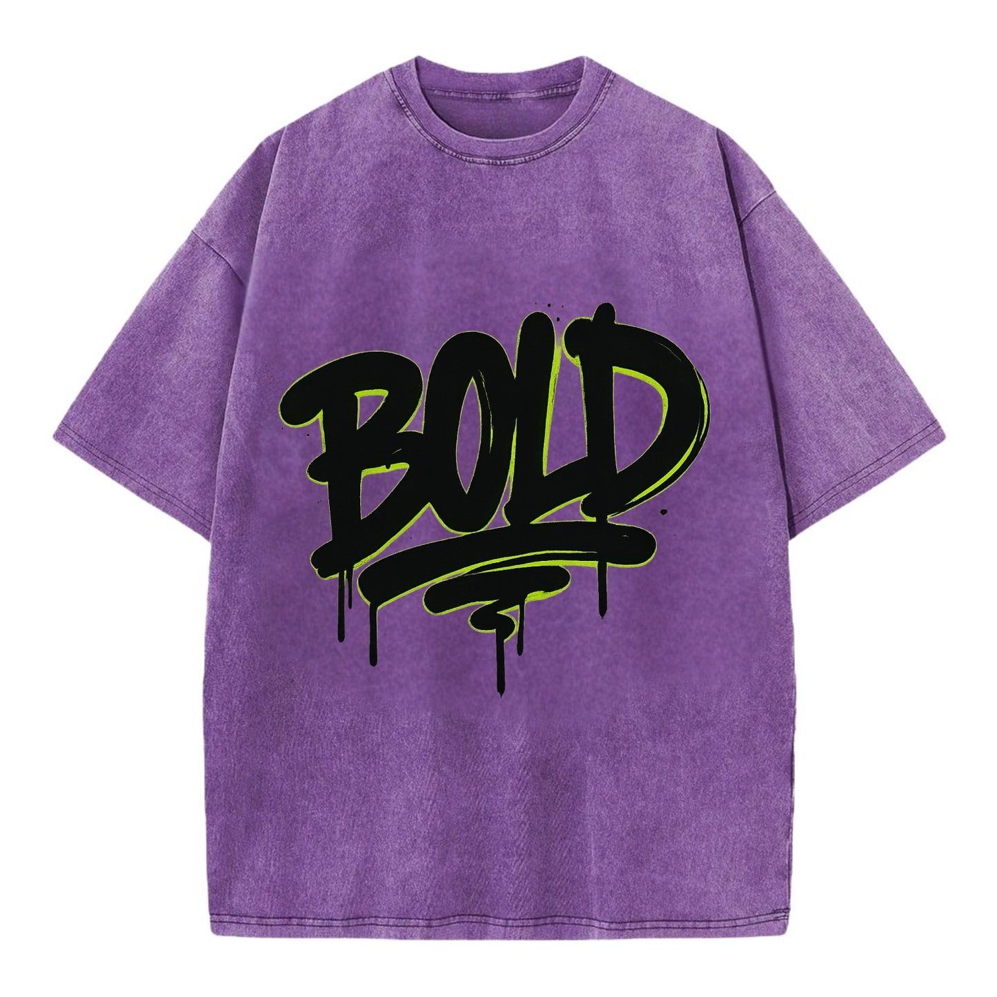Bold typography design - "BOLD" - courageous, standing out - Vintage T-shirt - Purple