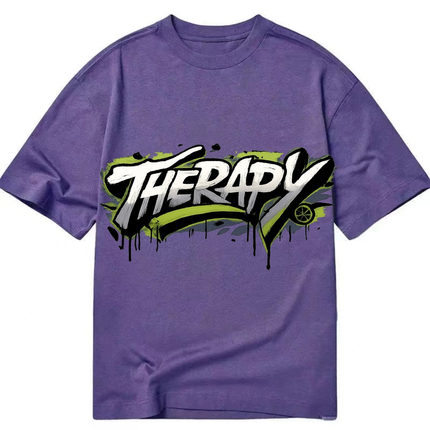 Bold typography design - "THERAPY" - mental health, getting help - Classic T-shirt - Purple
