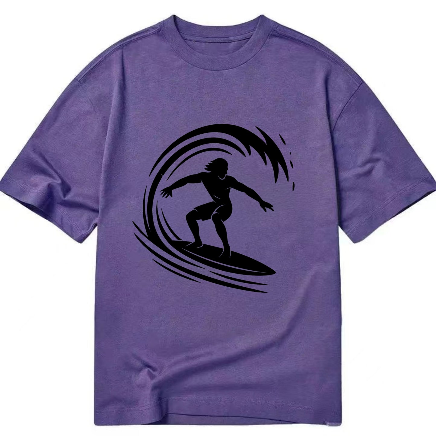 Hawaiian surfer riding big wave - Classic T-shirt - Purple