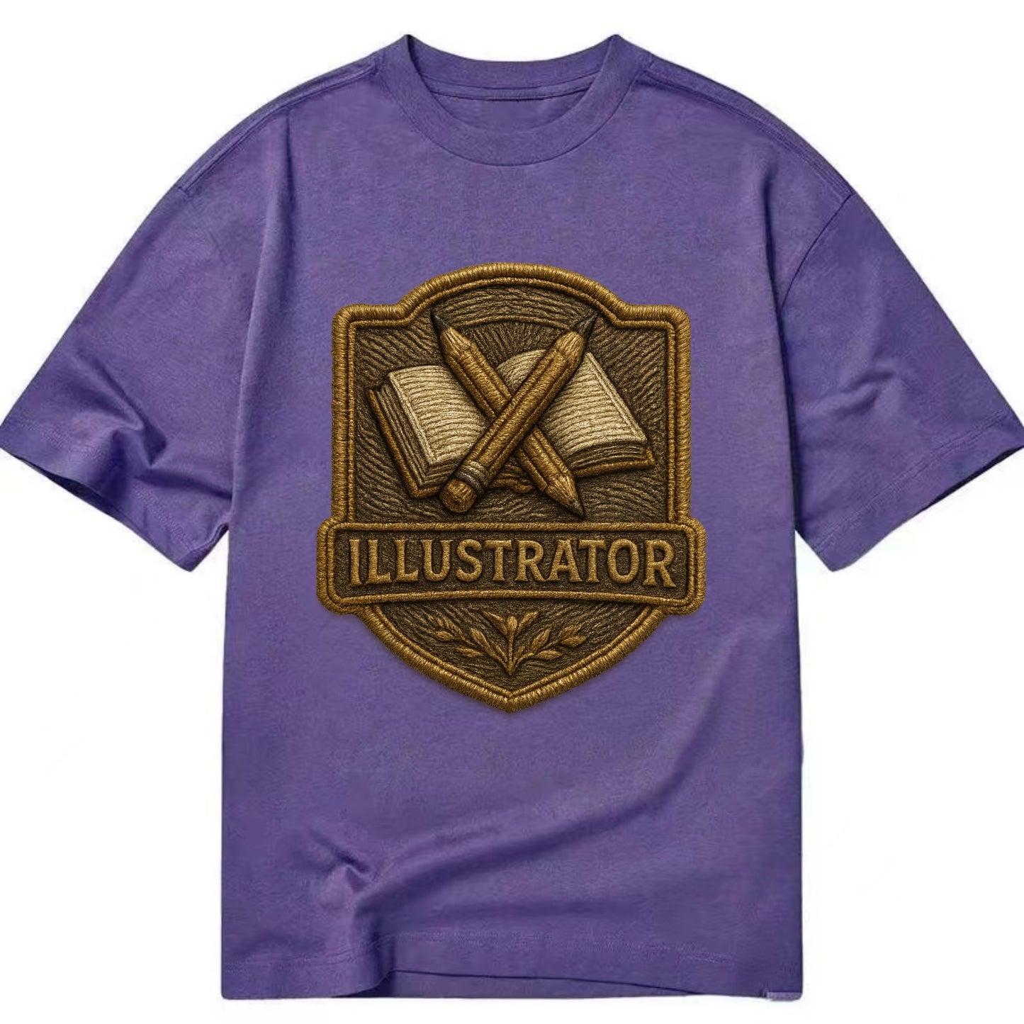 Pencils and sketchbook - illustrator badge - Classic T-shirt - Purple
