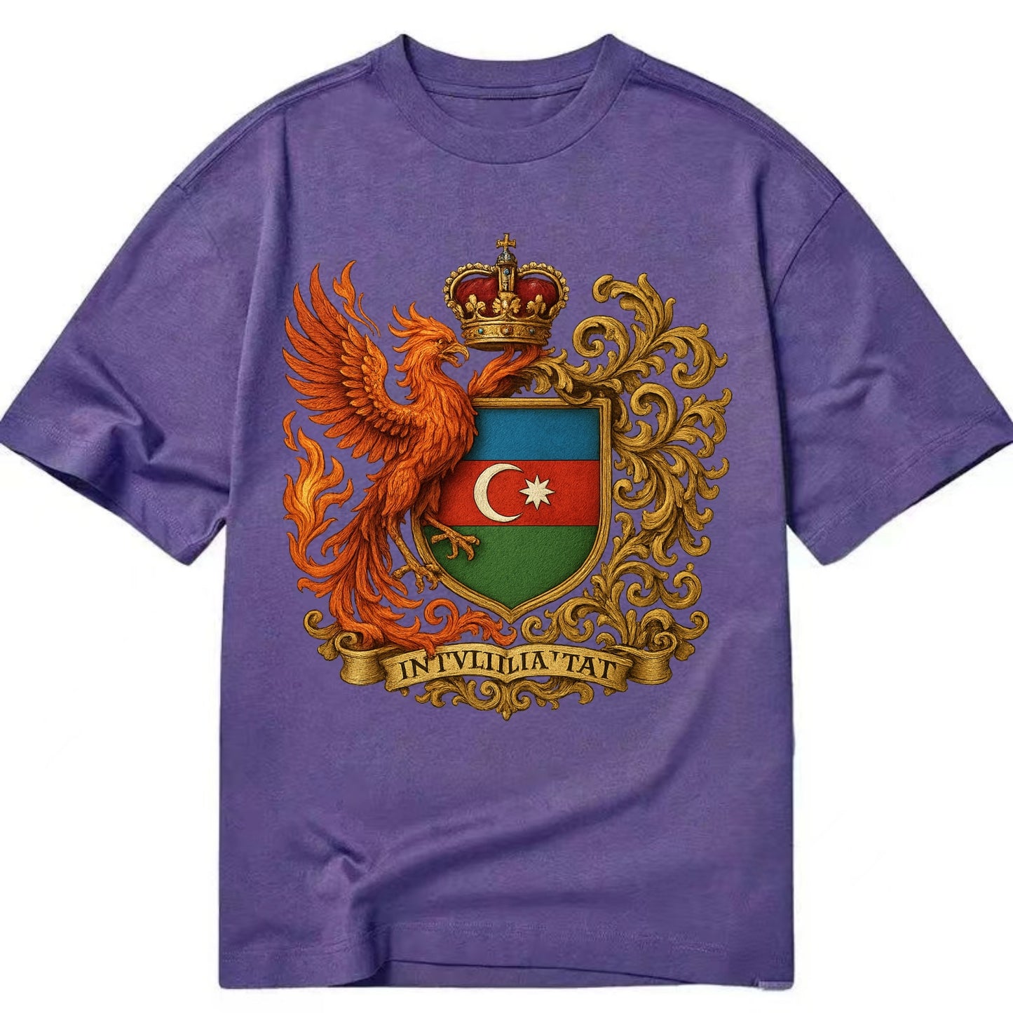 Azerbaijan Fire Phoenix Emblem - Classic T-shirt - Purple