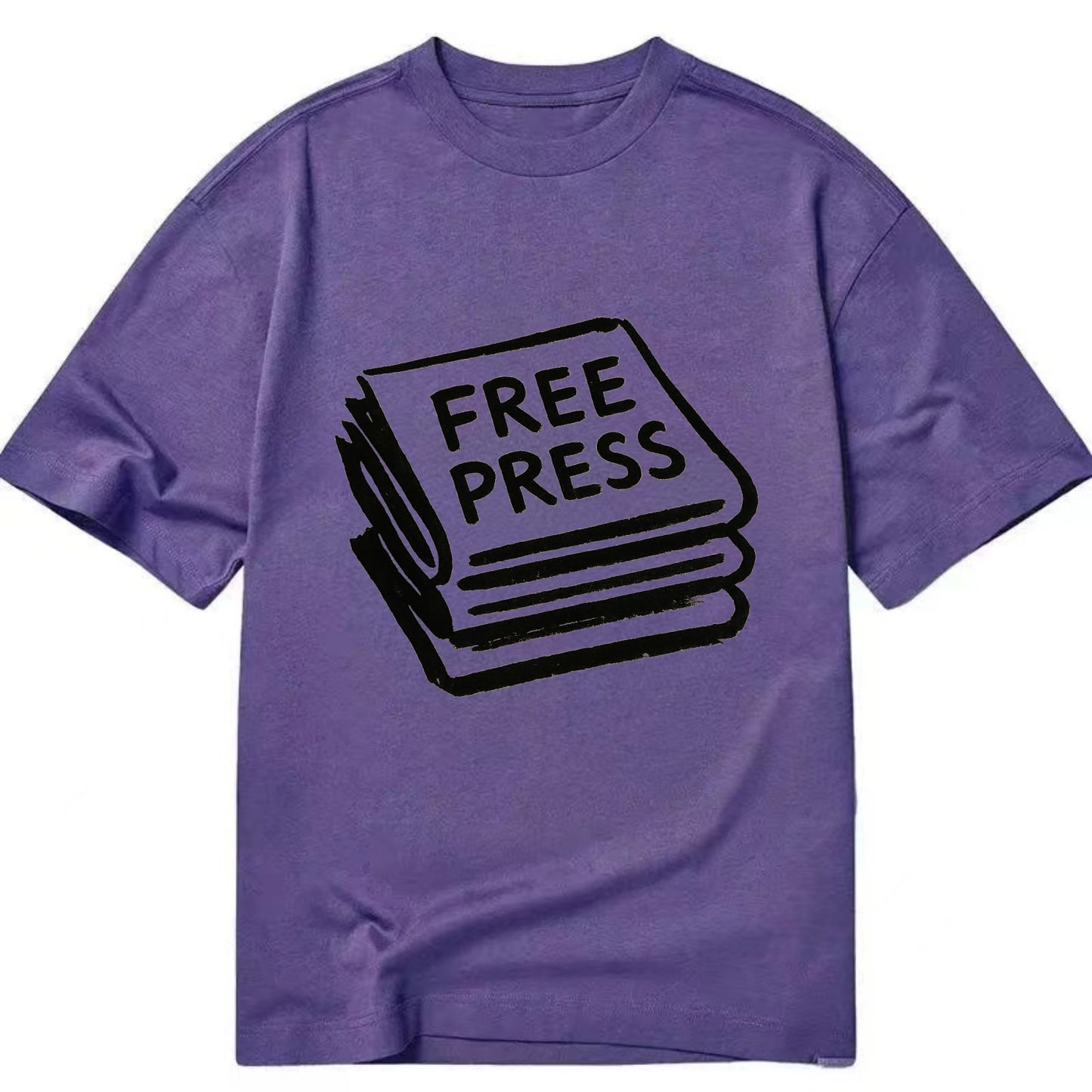 Stack of newspapers - free press bold ink brushstrokes - Classic T-shirt - Purple