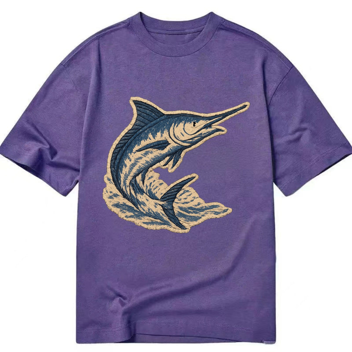 SWORDFISH MARLIN - leaping marlin in blue and silver , sport fishing - Classic T-shirt - Purple