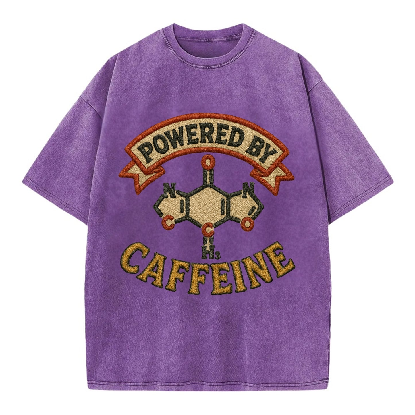 Powered By Caffeine - Vintage T-shirt - Purple