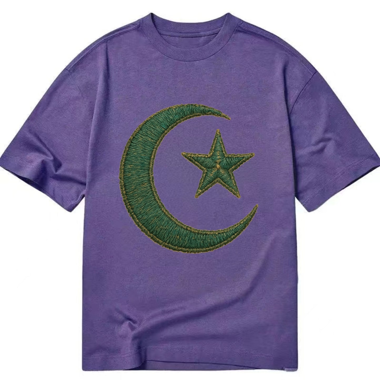 Crescent Moon and Star - Classic T-shirt - Purple