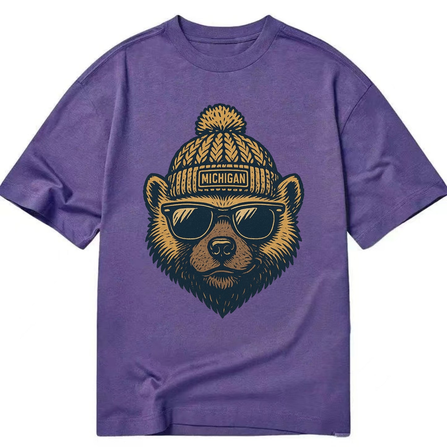 Ann Arbor Wolverine wearing Michigan bea - Classic T-shirt - Purple