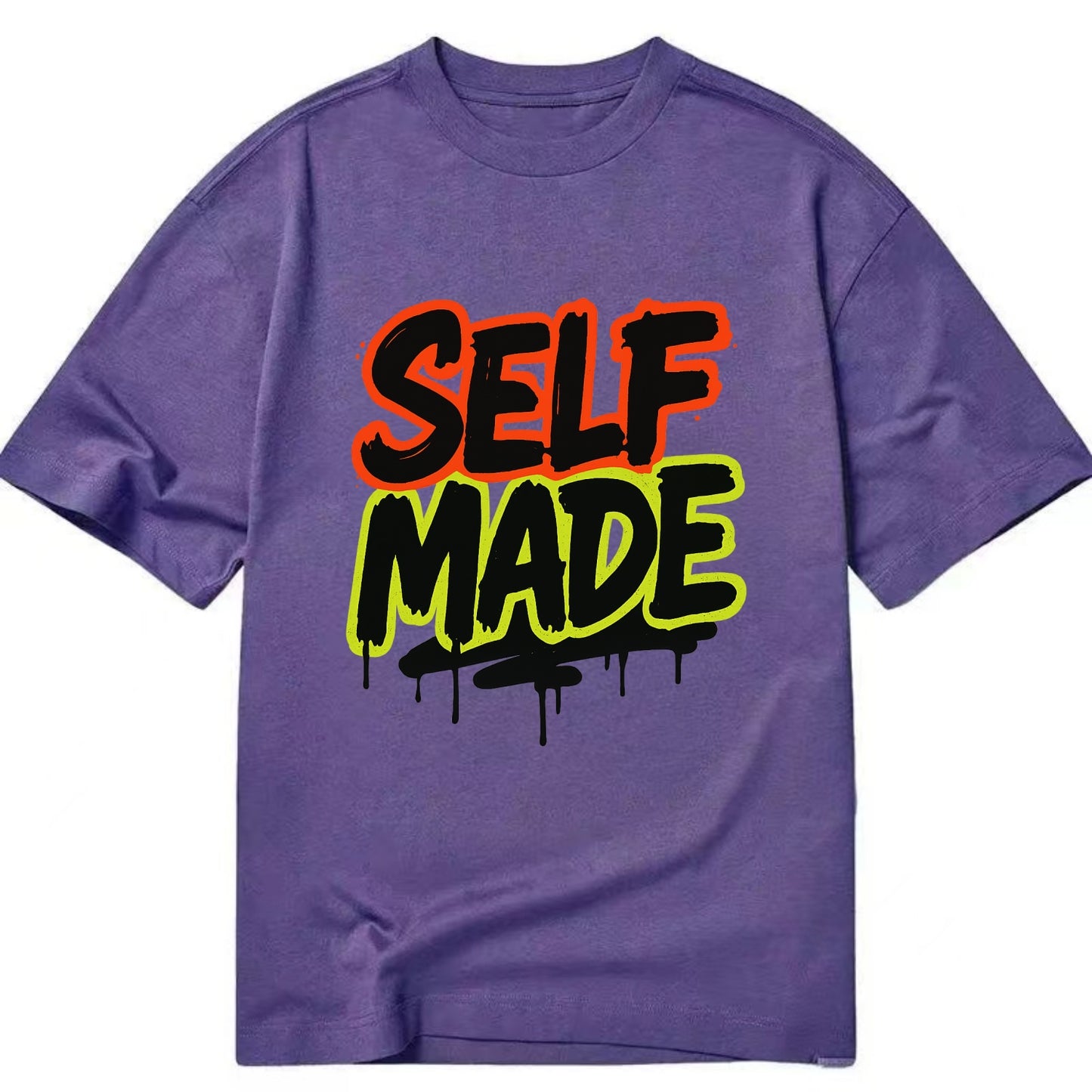 Bold typography design - "SELF MADE" - built from nothing, earned success - Classic T-shirt - Purple