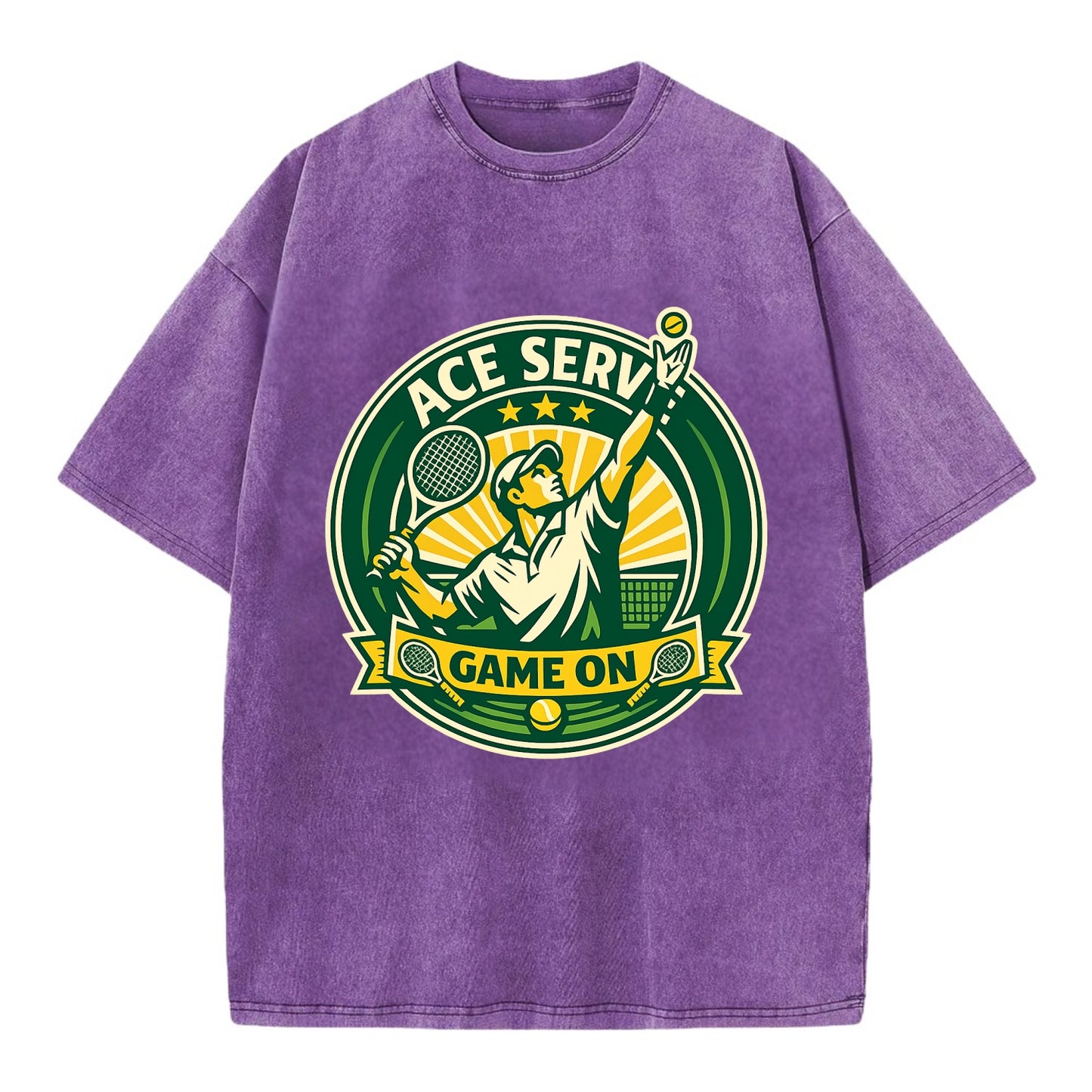 Serving Ace Emblem - Vintage T-shirt - Purple