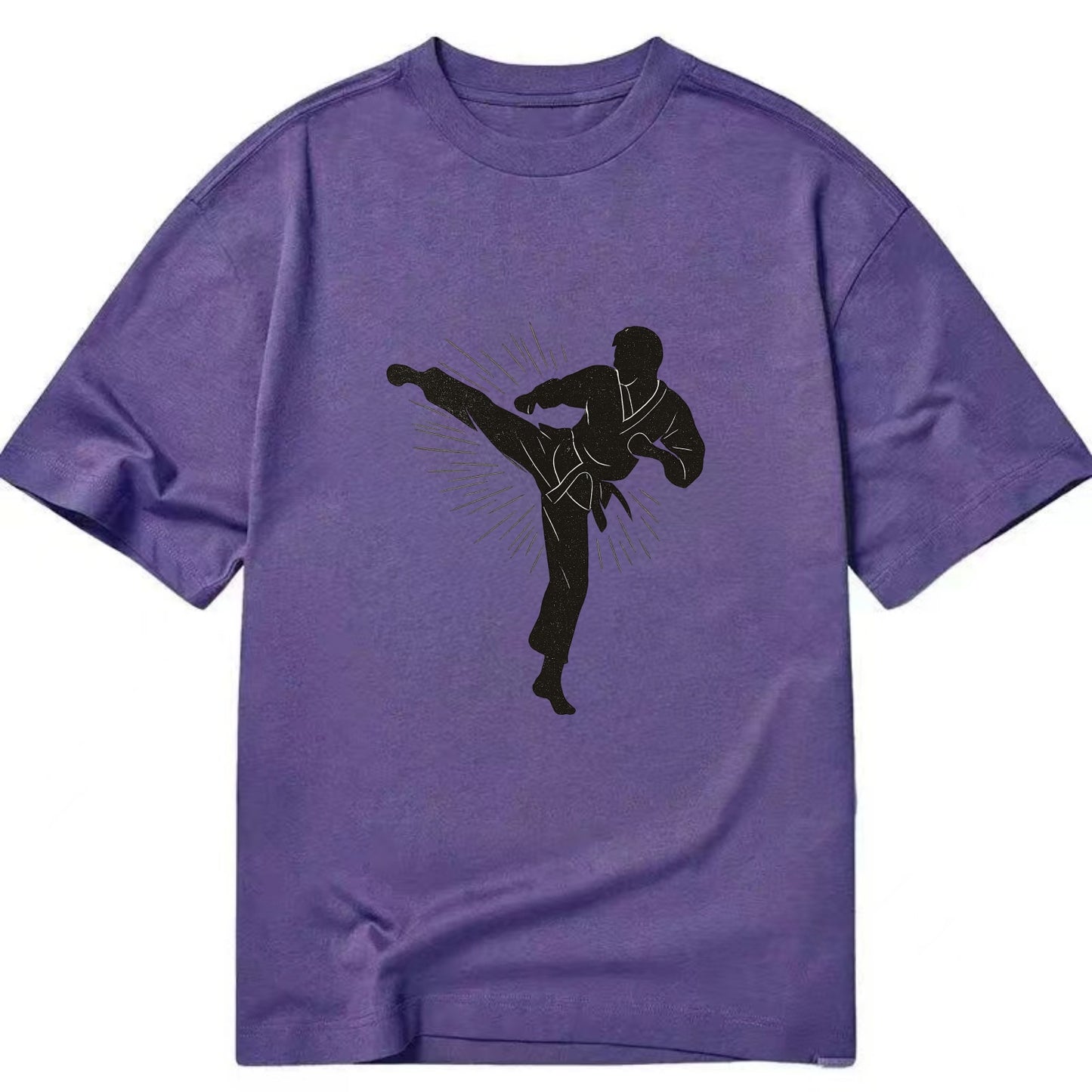 Taekwondo athlete spinning heel kick - Classic T-shirt - Purple