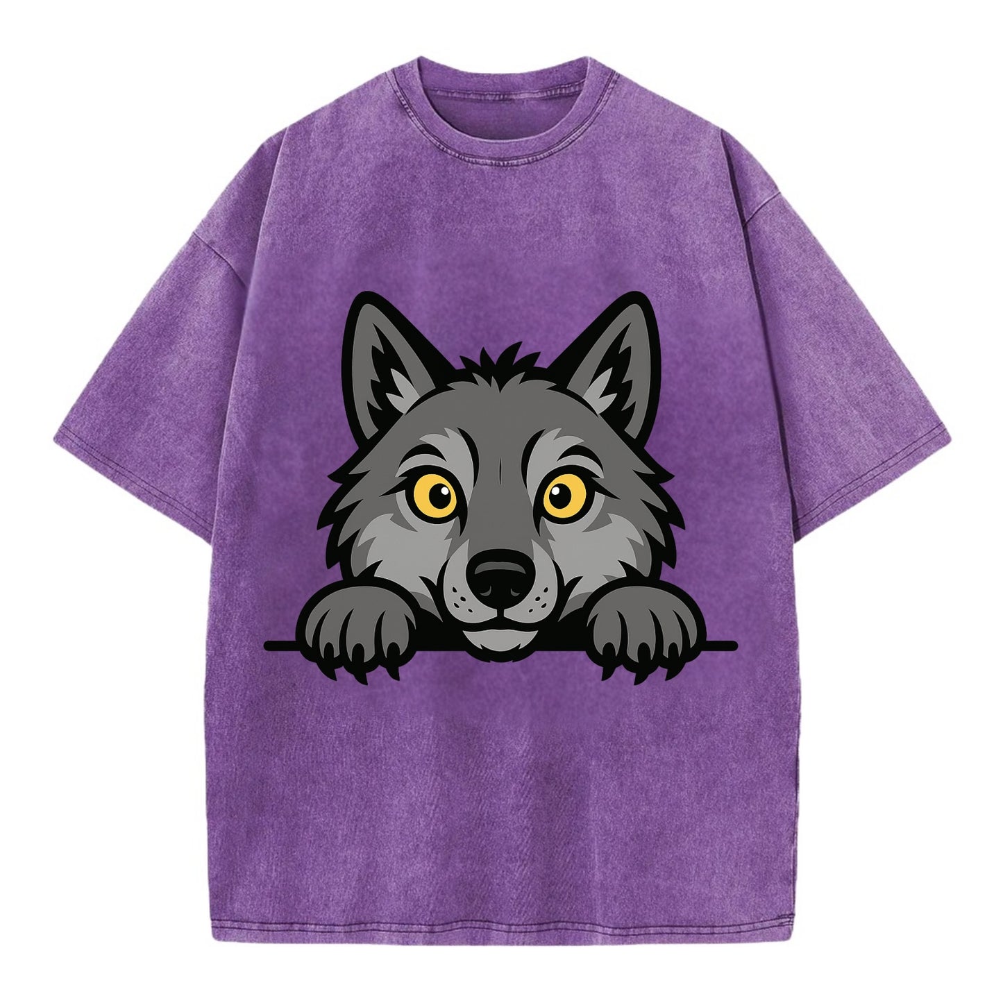 Wolf - Vintage T-shirt - Purple