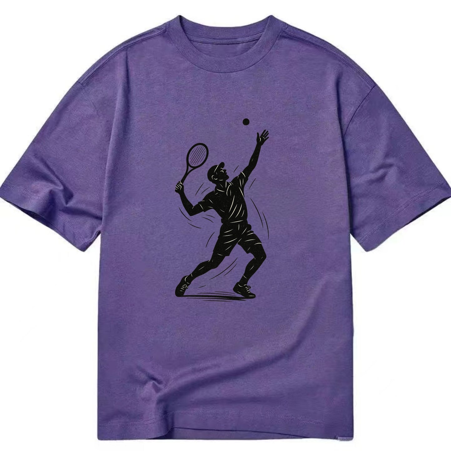 Tennis player serving with powerful form - Classic T-shirt - Purple