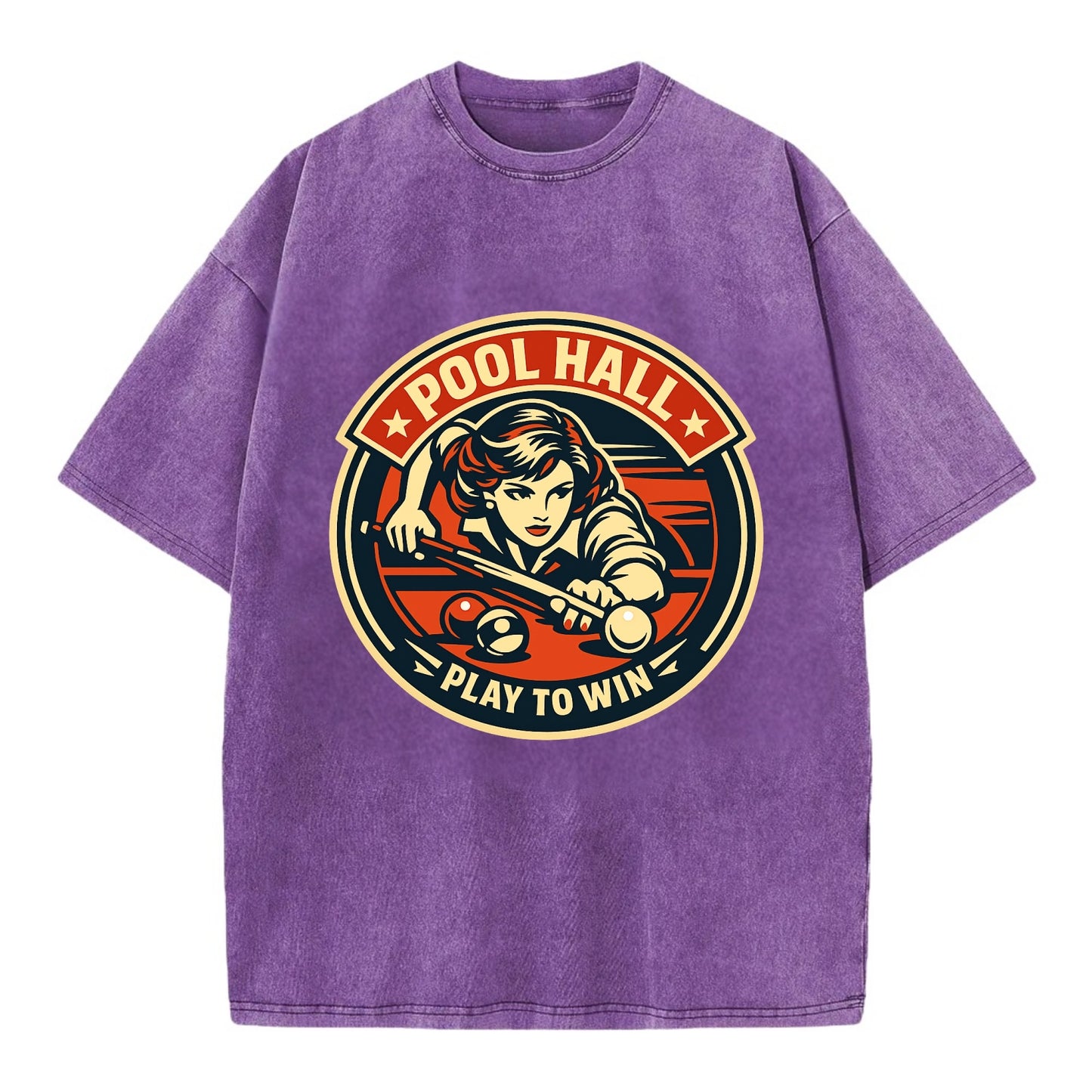 Cue Queen Emblem - Vintage T-shirt - Purple