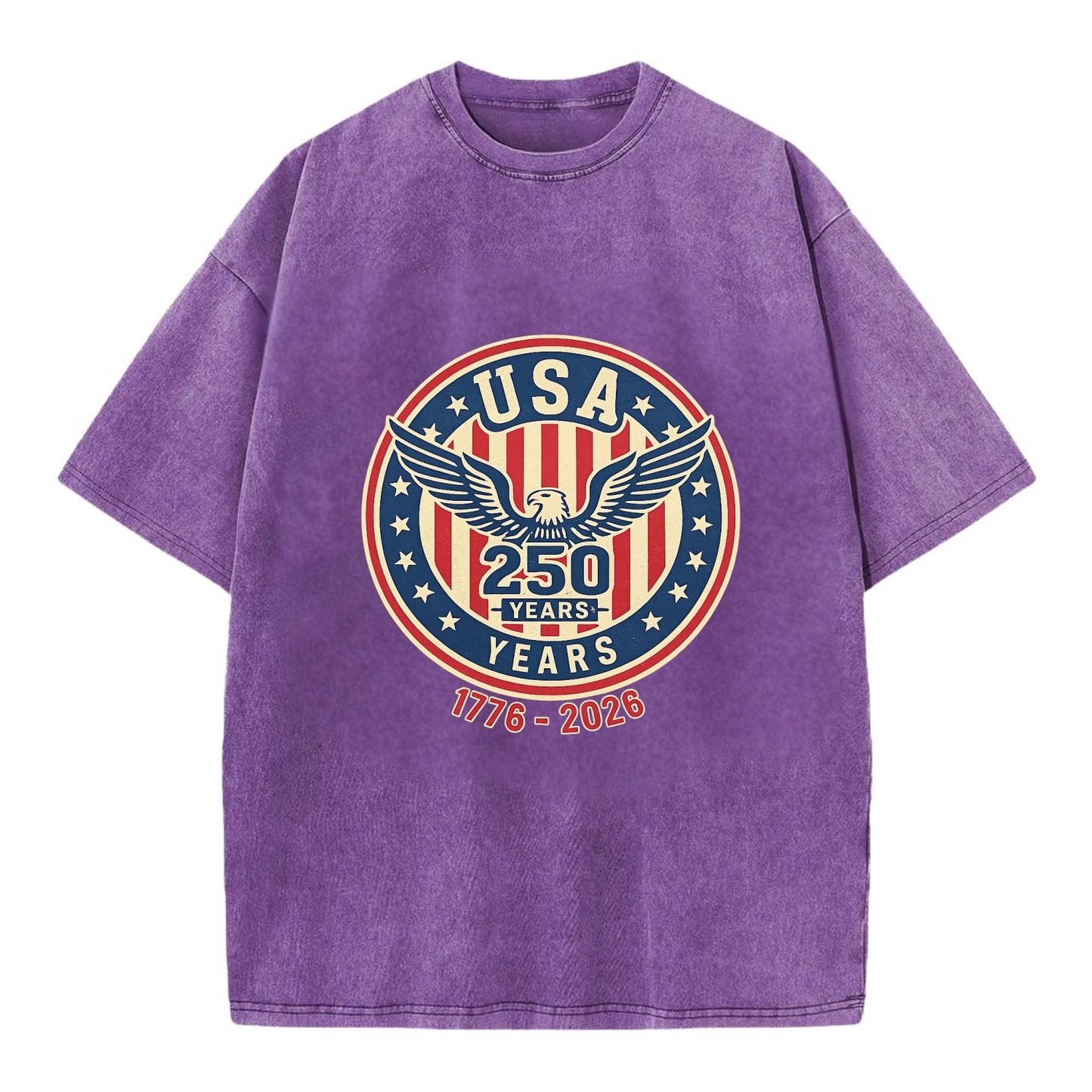 Usa 250 Years Eagle Seal - Vintage T-shirt - Purple