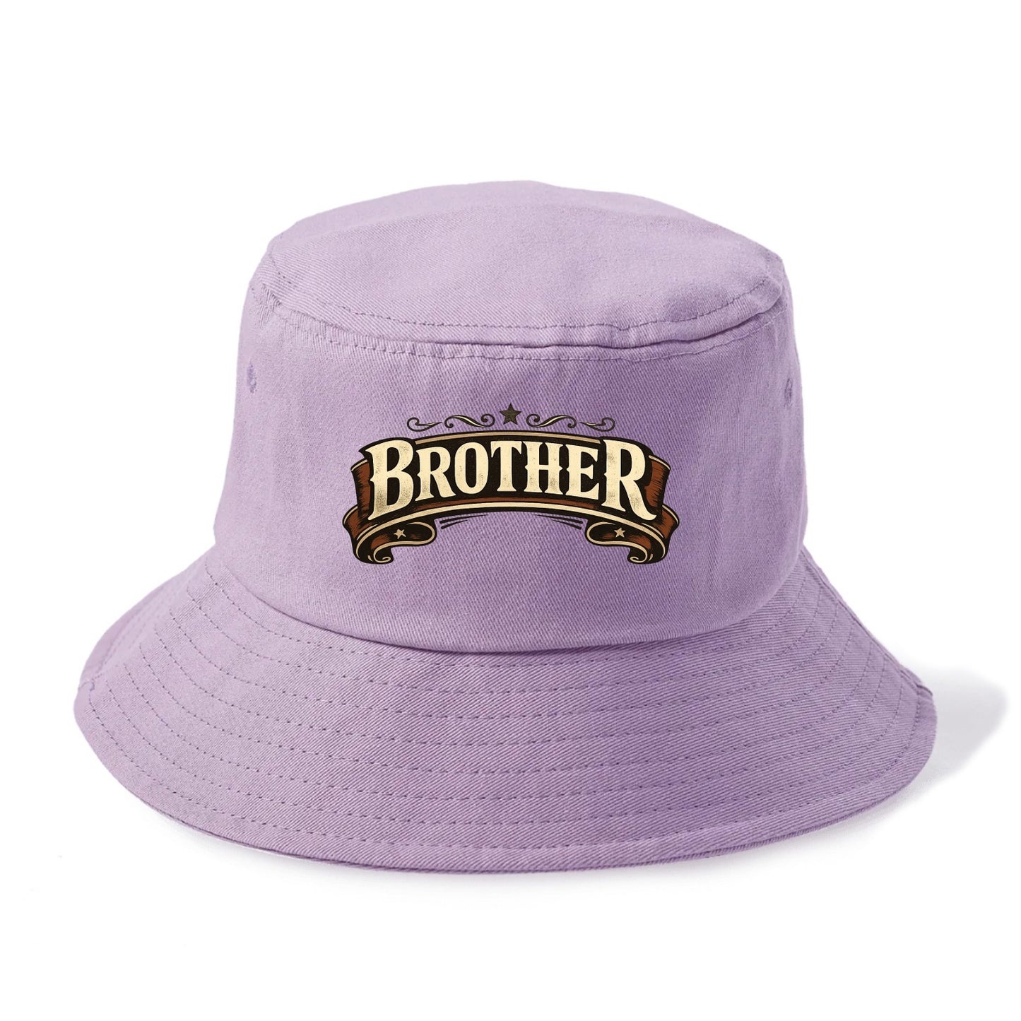 Bold typography design - "BROTHER" - male bond, brotherhood - Bucket Hat - Purple