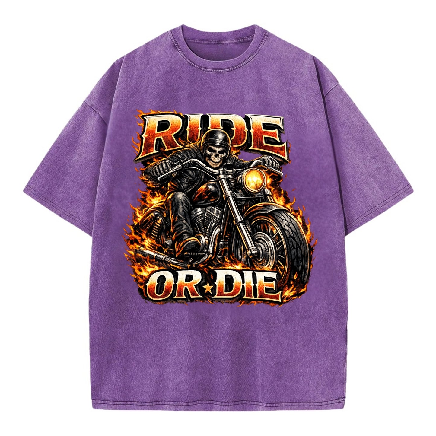 Ride Or Die - Vintage T-shirt - Purple