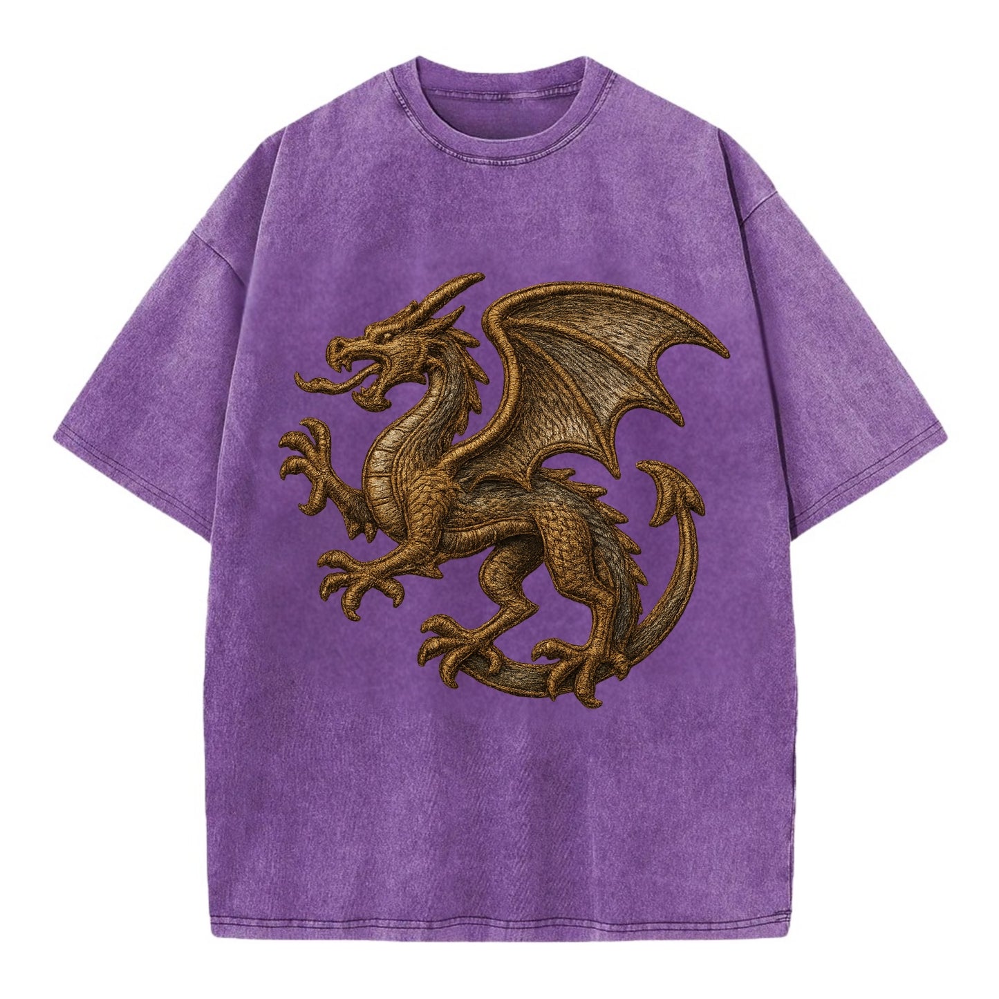 Dragon Silhouette - Vintage T-shirt - Purple