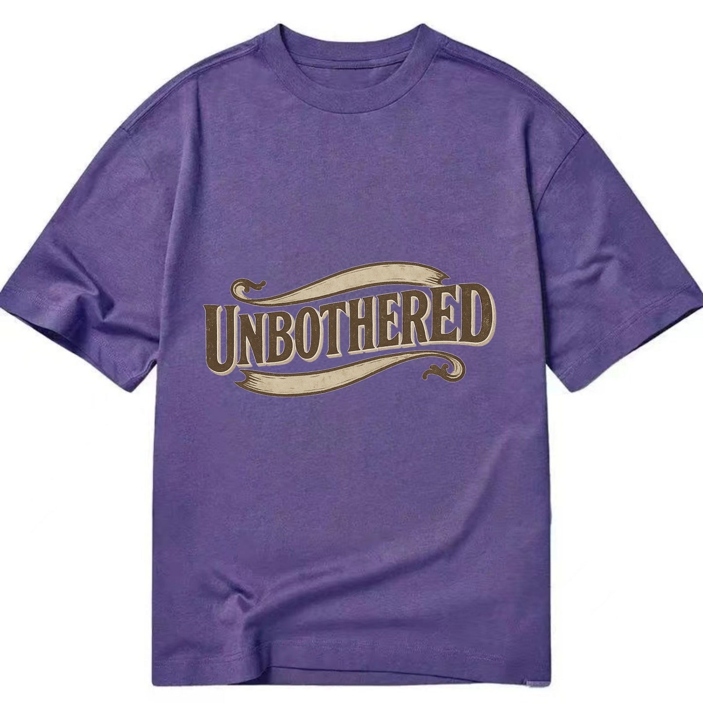 Bold typography design - "UNBOTHERED" - not affected, staying calm - Classic T-shirt - Purple