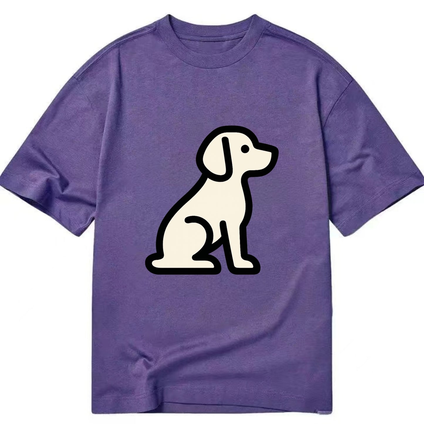 Beagle - Modern minimal sitting pose wit - Classic T-shirt - Purple