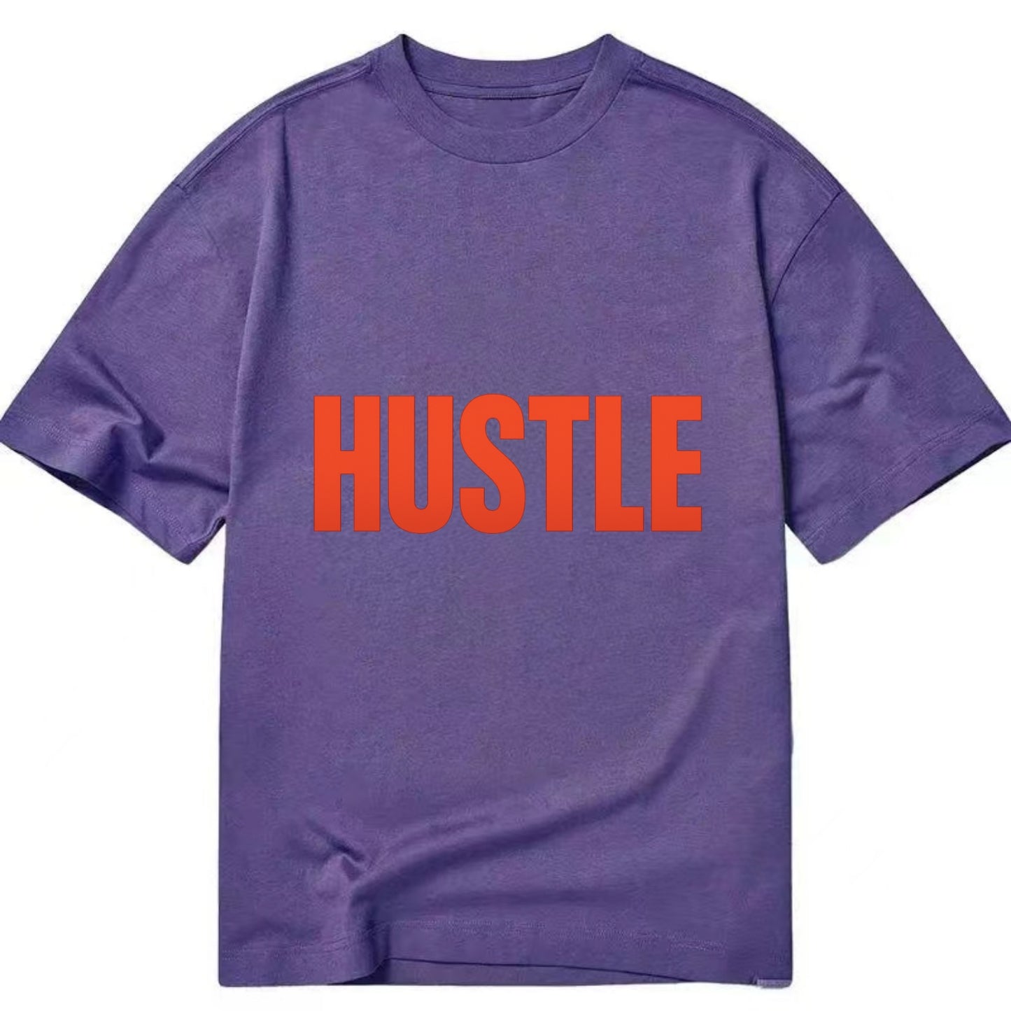 Bold typography design - "HUSTLE" - work hard, grind, chase dreams - Classic T-shirt - Purple