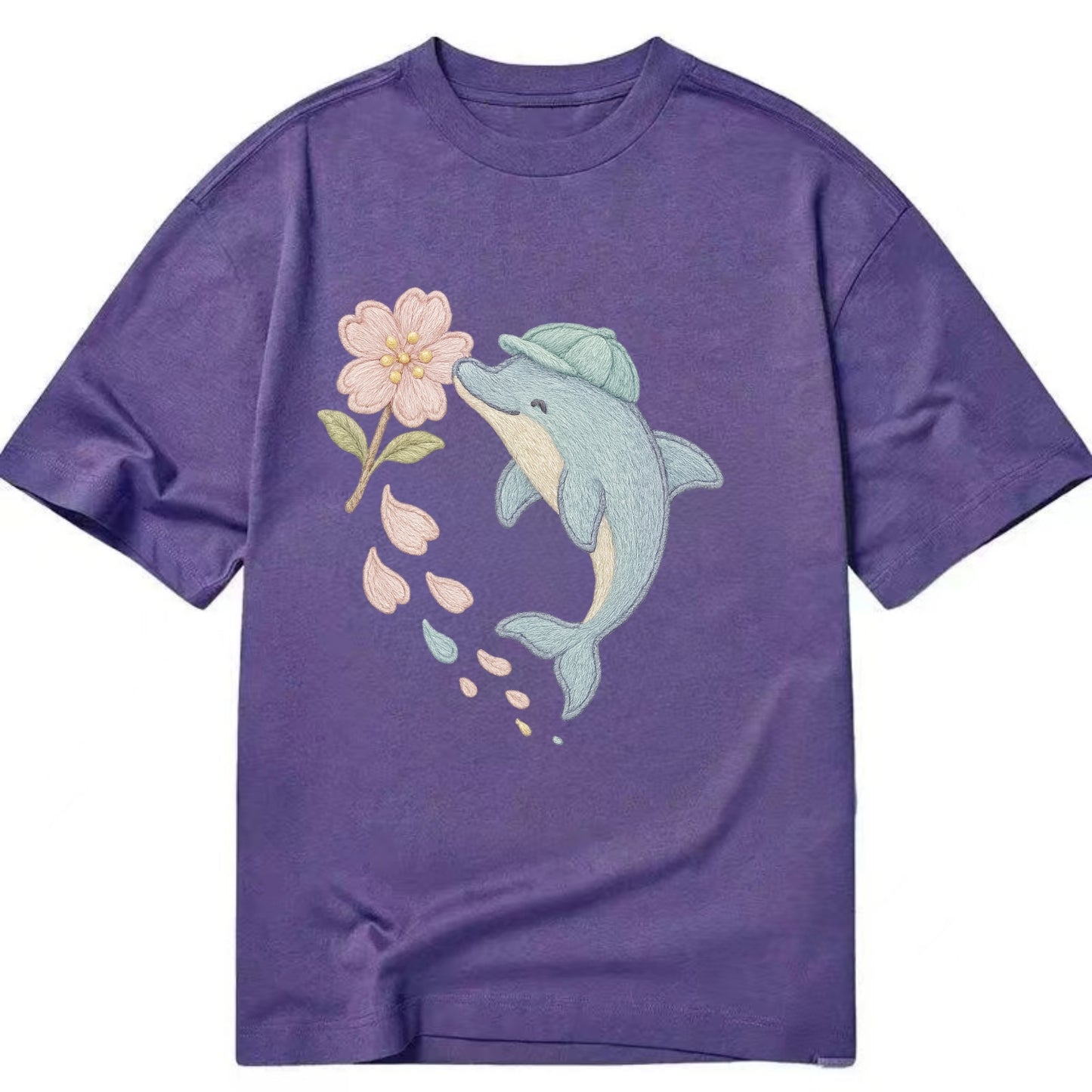 Dolphin Sakura Leap - Classic T-shirt - Purple