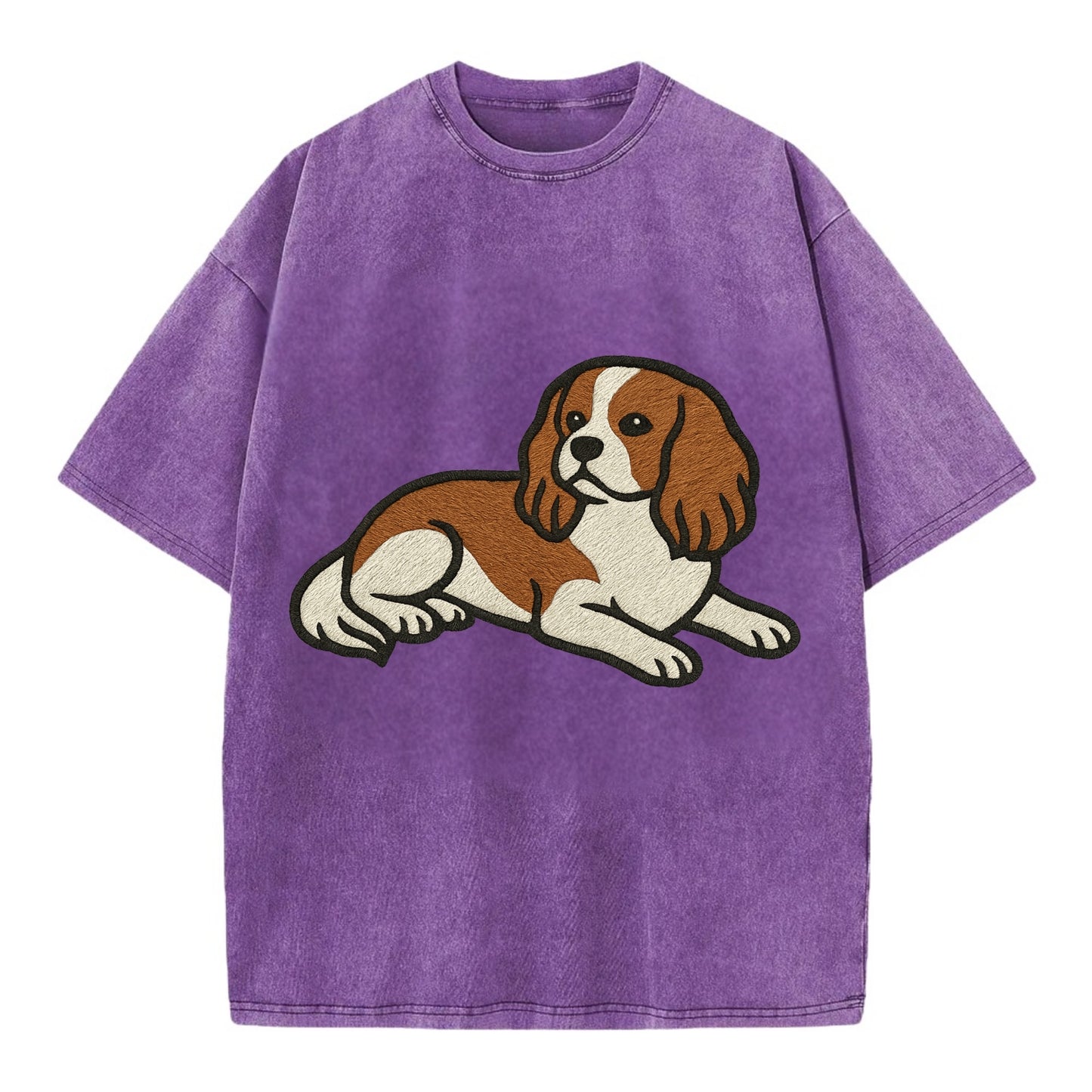 Cavalier King Charles Spaniel - Blenheim Vintage T-shirt - Purple