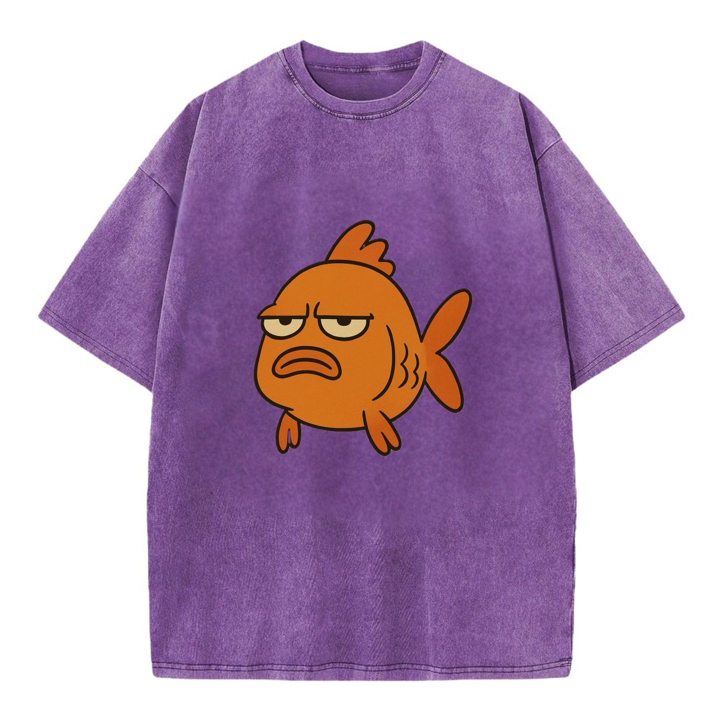 The Goldfish Judging Silently - Vintage T-shirt - Purple