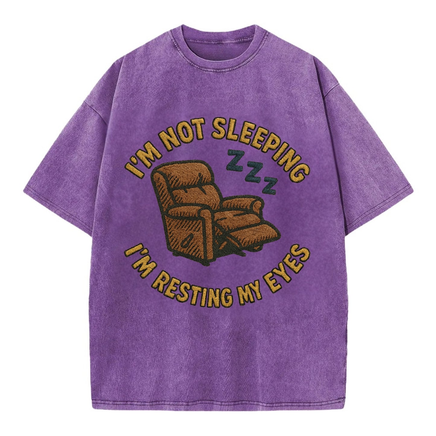 I'm Not Sleeping I'm Resting My Eyes - Vintage T-shirt - Purple