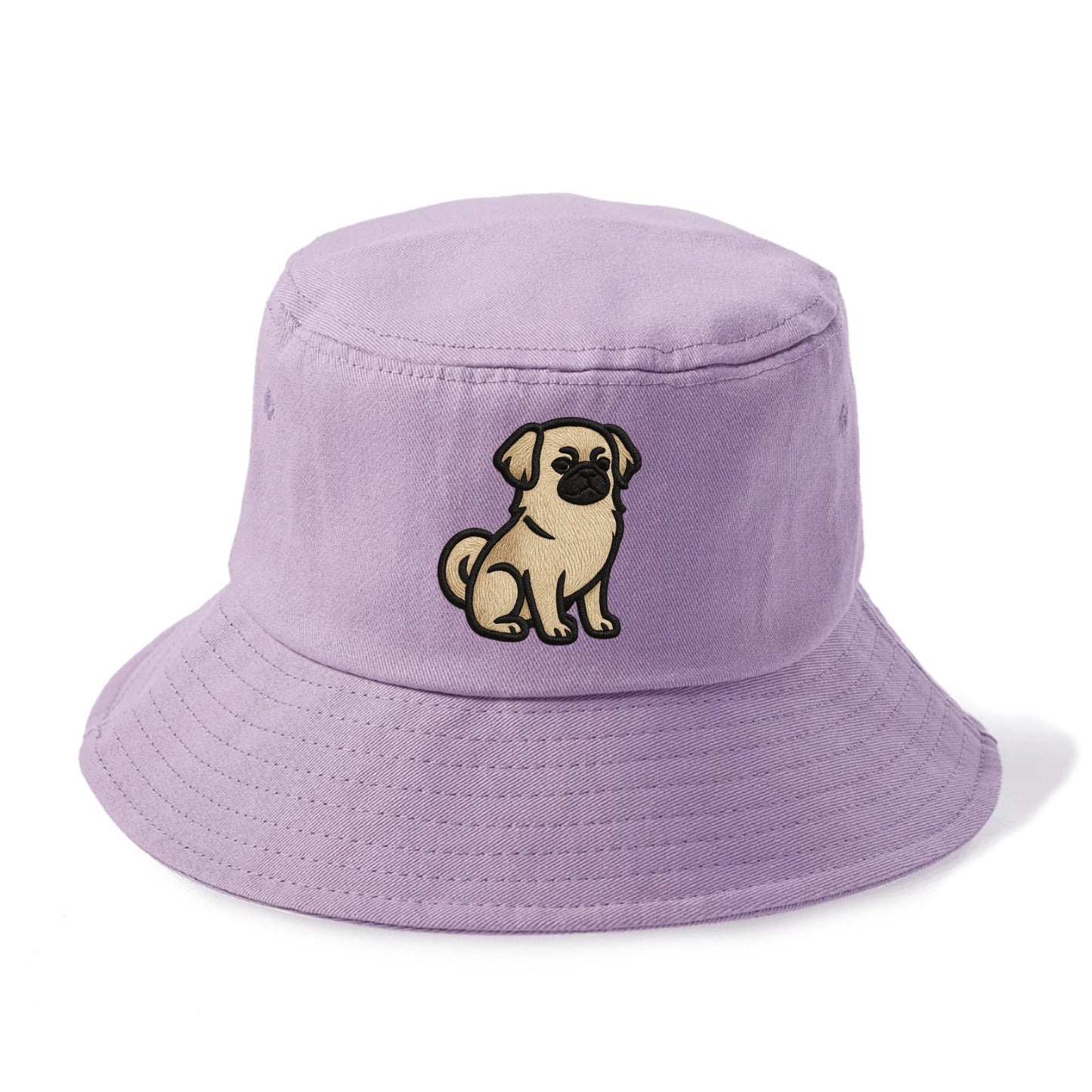 Tibetan Spaniel - Fawn small dog embroid - Bucket Hat - Purple
