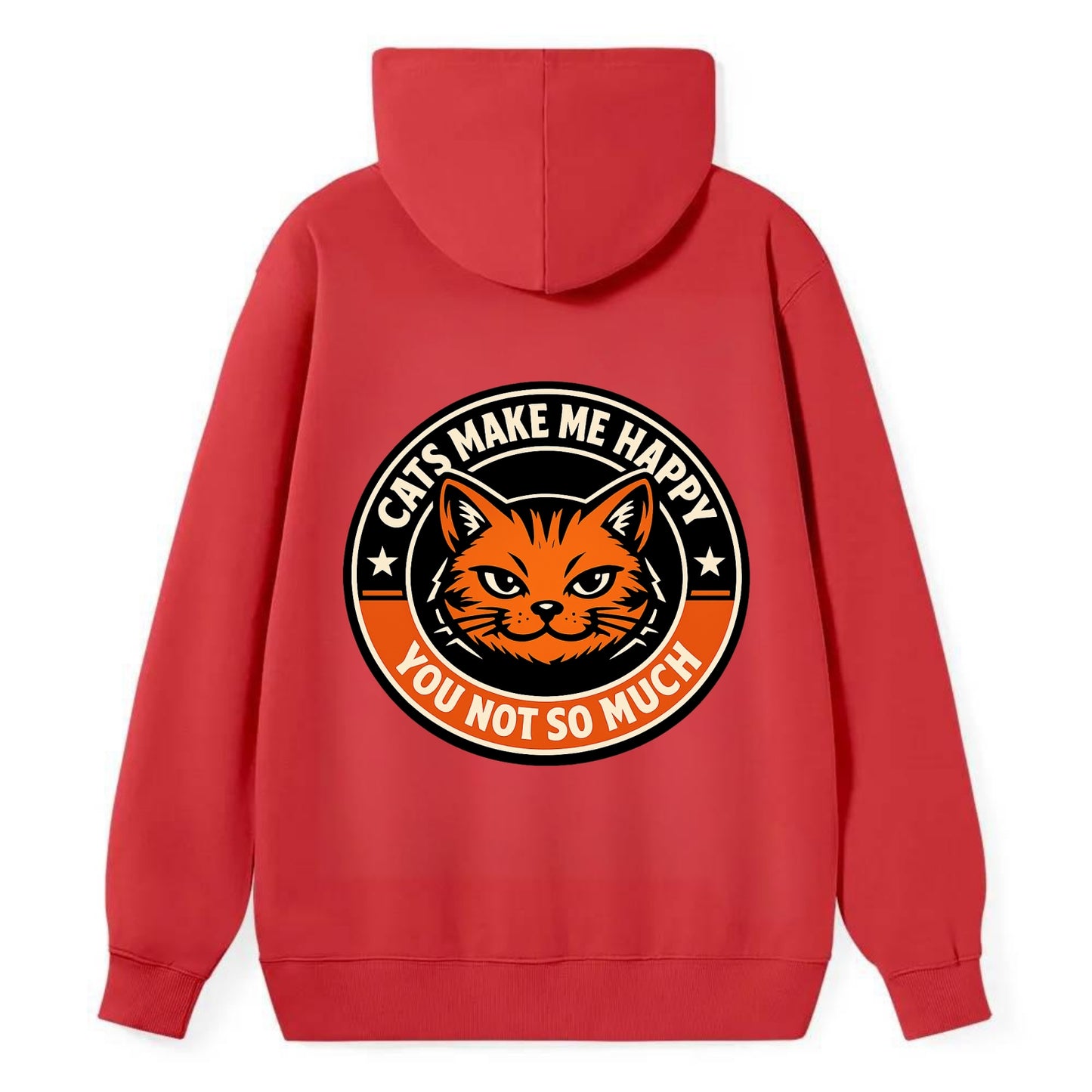 Joyful Whiskers Emblem - Classic Pullover Hoodie - Red