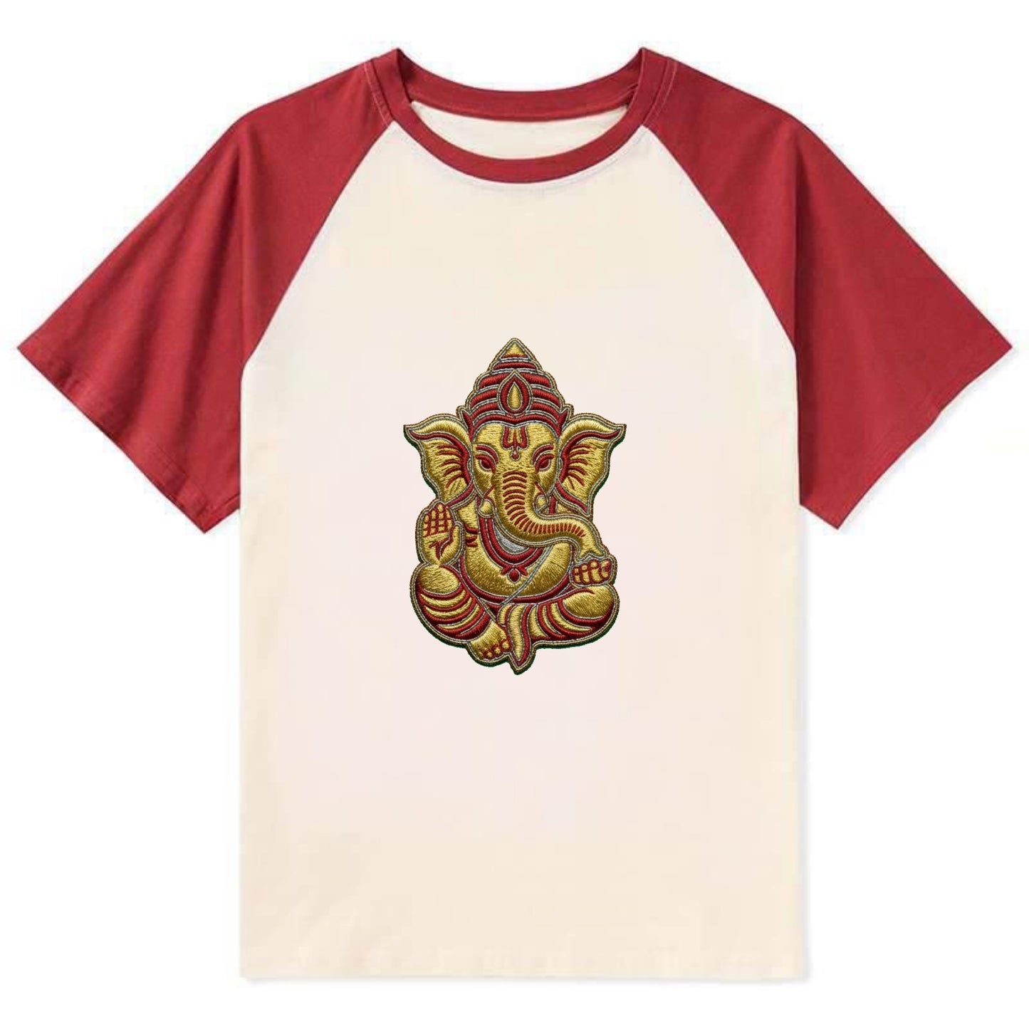Ganesh - Contrast Raglan T-shirt - Red