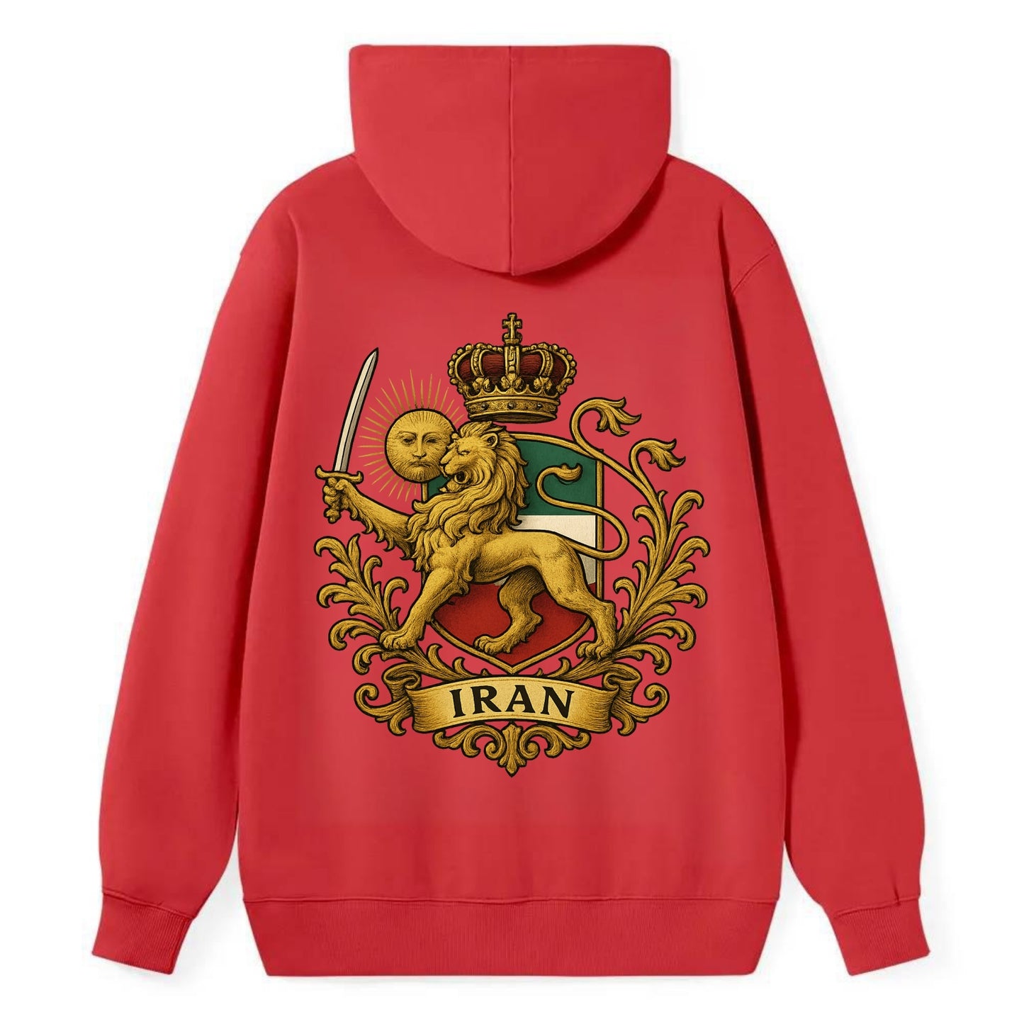 Royal Iran Coat Of Arms - Classic Pullover Hoodie - Red