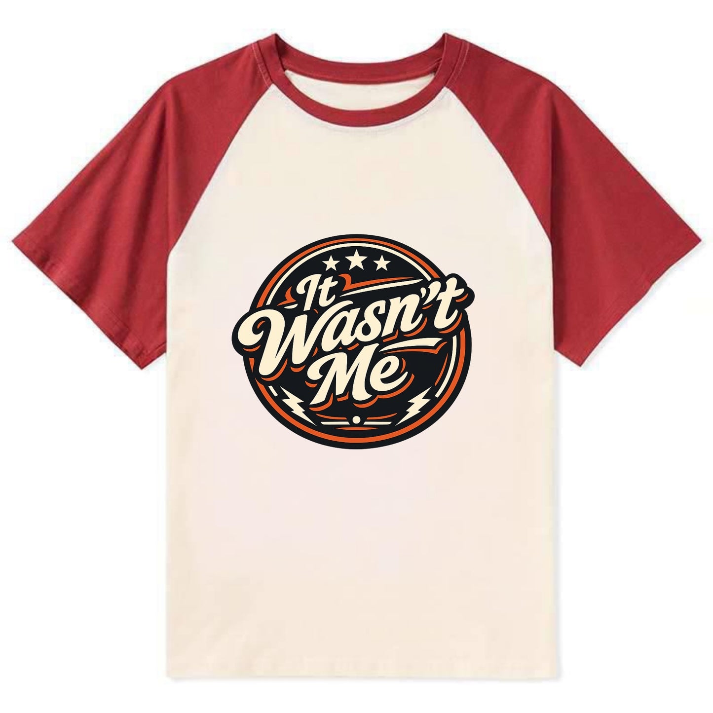 Unapologetic Rebel Emblem - Contrast Raglan T-shirt - Red