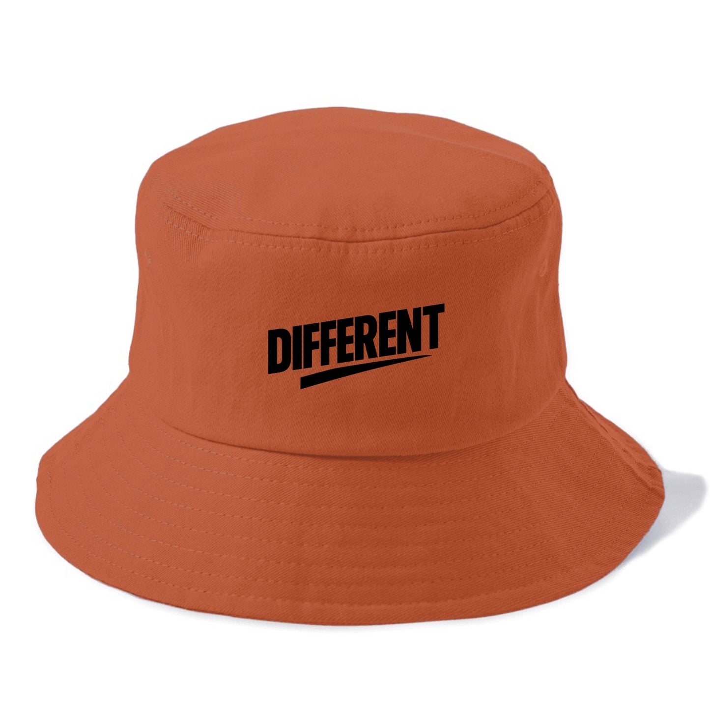 Bold typography design - "DIFFERENT" - standing out, not following crowd - Bucket Hat - Red