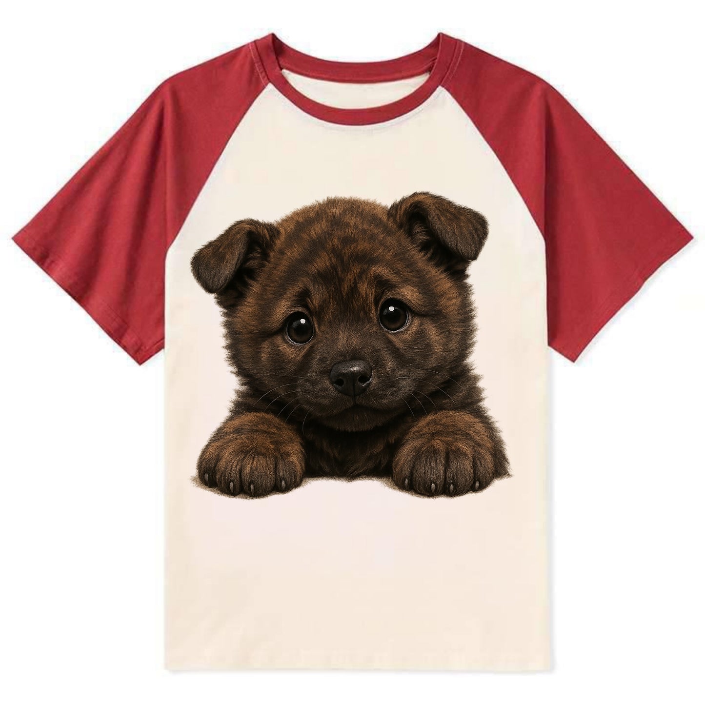 Kai Ken - Contrast Raglan T-shirt - Red