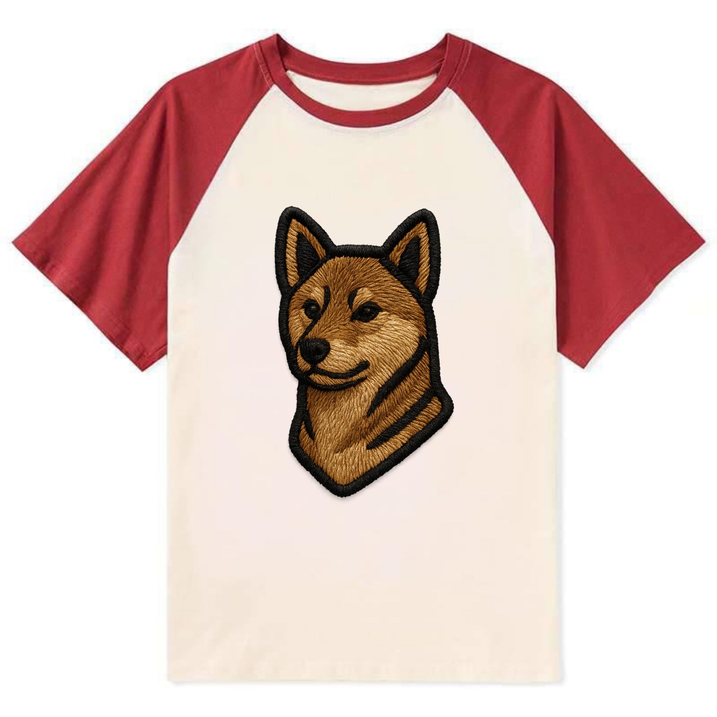 Shikoku - Trendy Japanese hunter design - Contrast Raglan T-shirt - Red