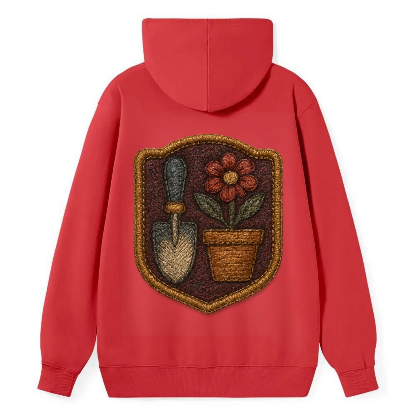 Garden trowel with flower pot - gardener badge - Classic Pullover Hoodie - Red