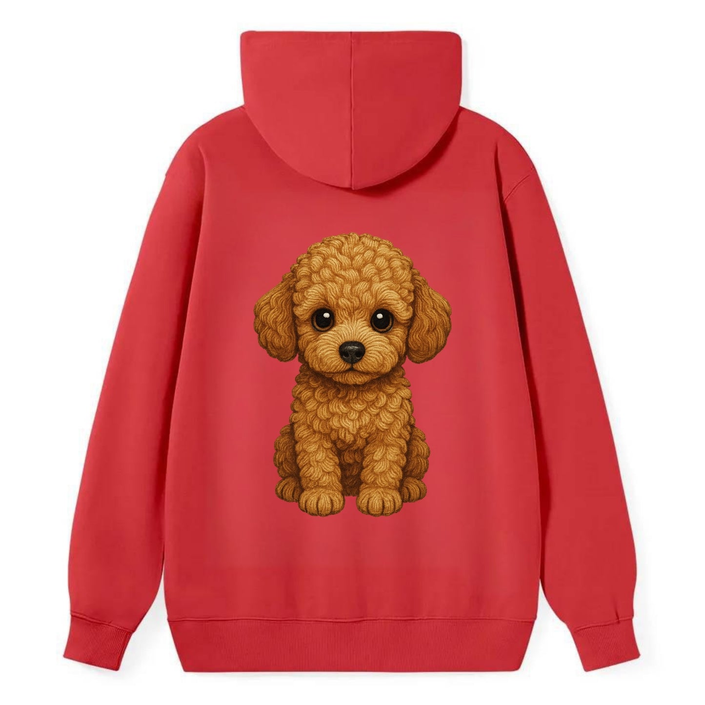 Baby Poodle Puppy - curly fluffy coat, intelligent eyes, elegant snout, - Classic Pullover Hoodie - Red