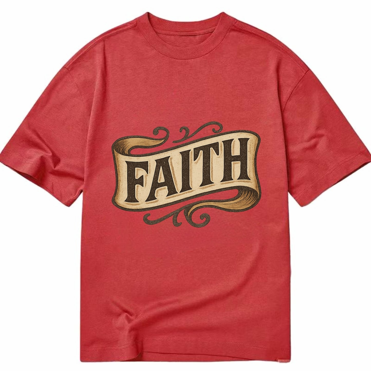Bold typography design - "FAITH" - trust in the unseen, spiritual strength - Classic T-shirt - Red
