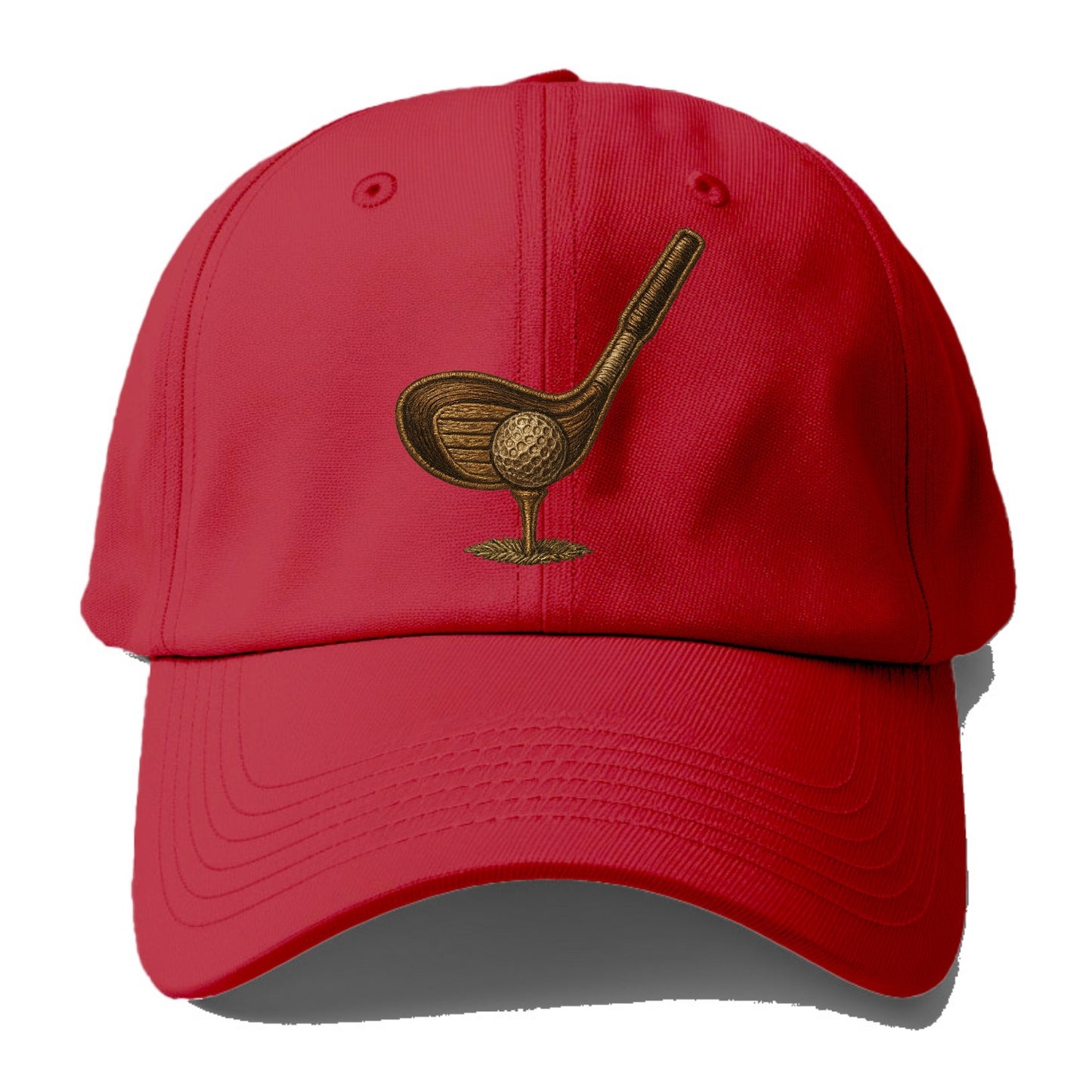 Golf Club and Ball - Baseball Cap - Red