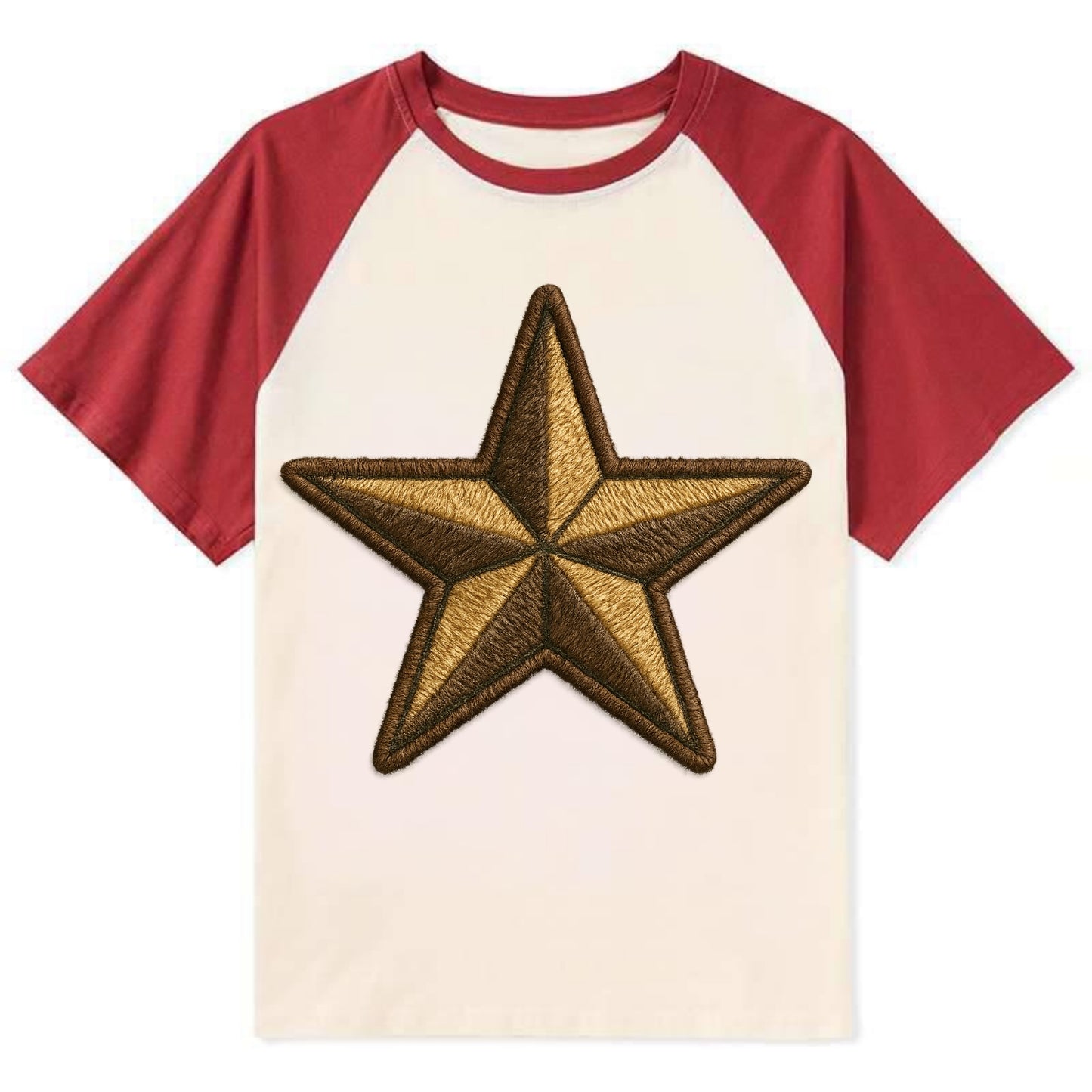 Star - Contrast Raglan T-shirt - Red